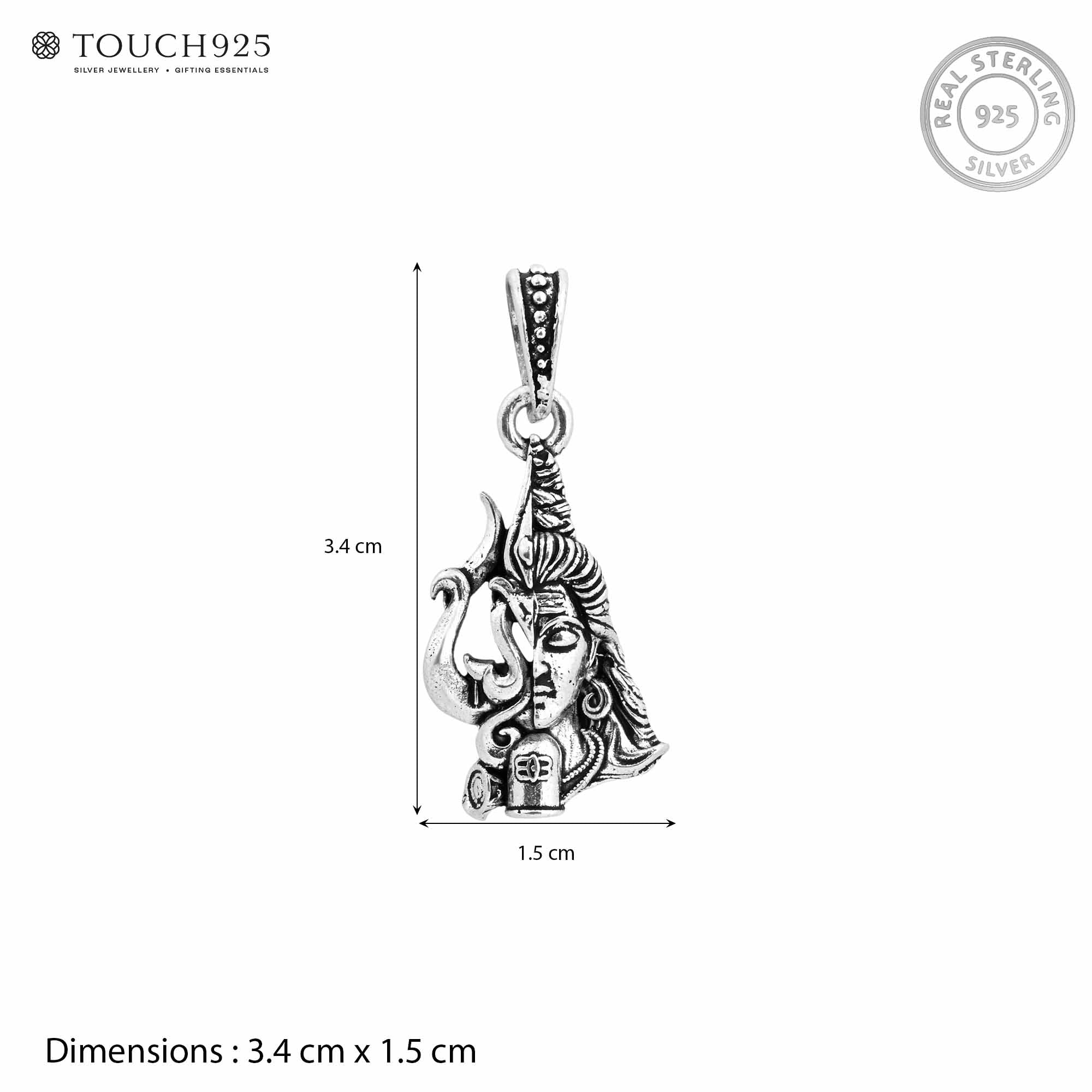 Shiva Trishul Face Pendant