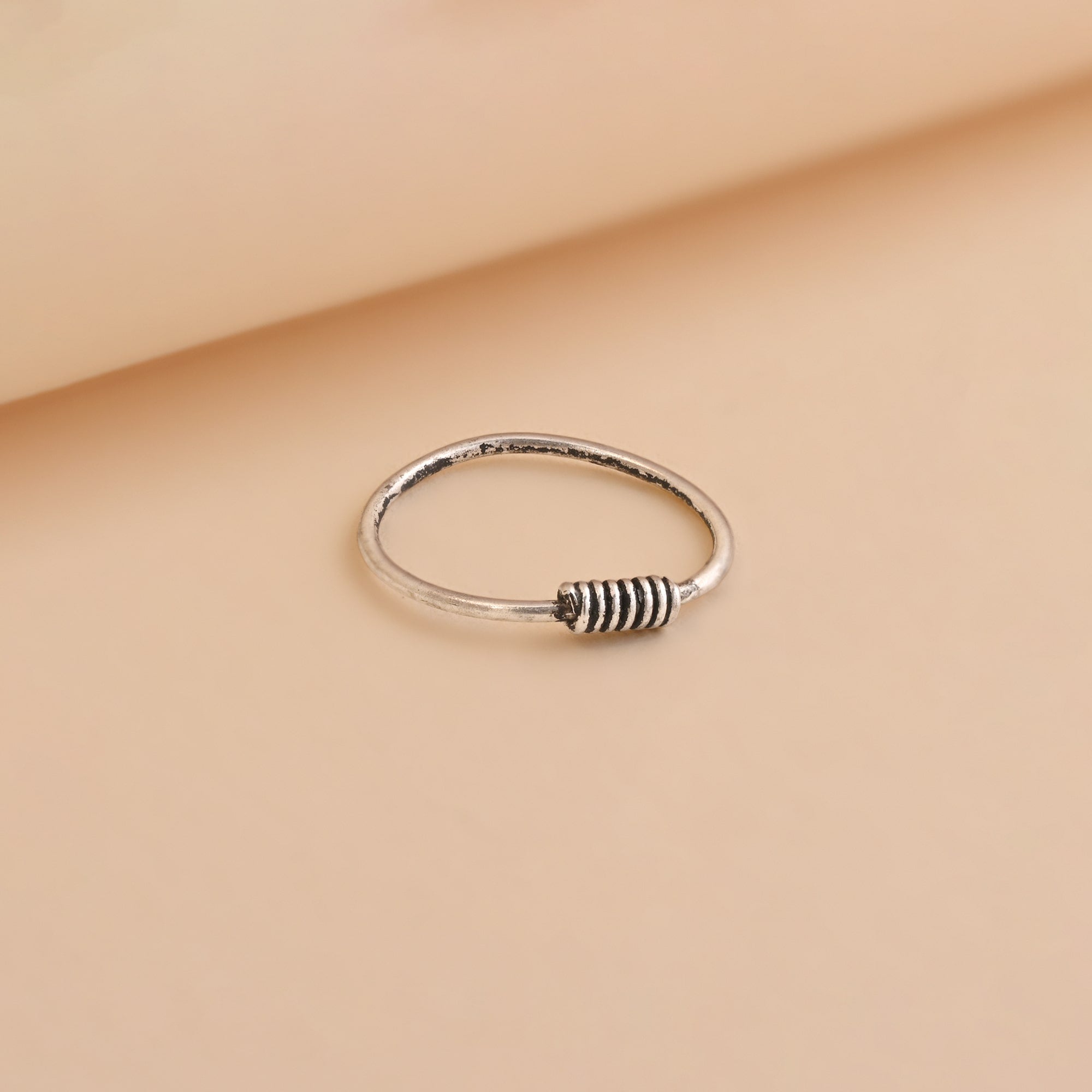 Spiral Oxidized Nose Ring