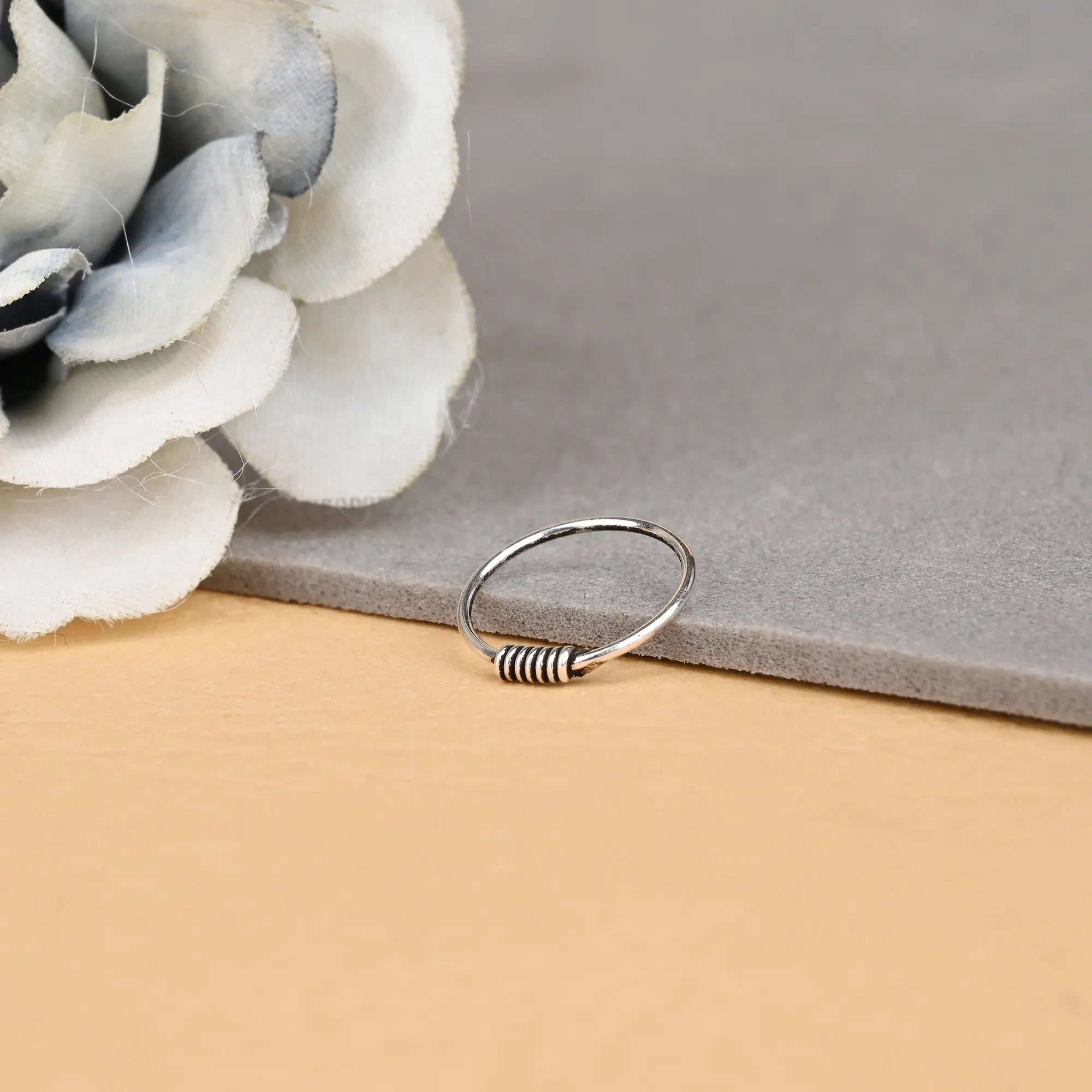 Spiral Oxidized Nose Ring
