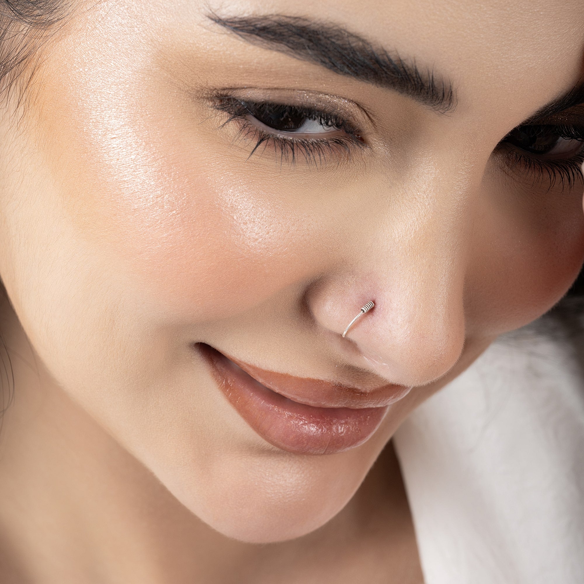 Spiral Oxidized Nose Ring
