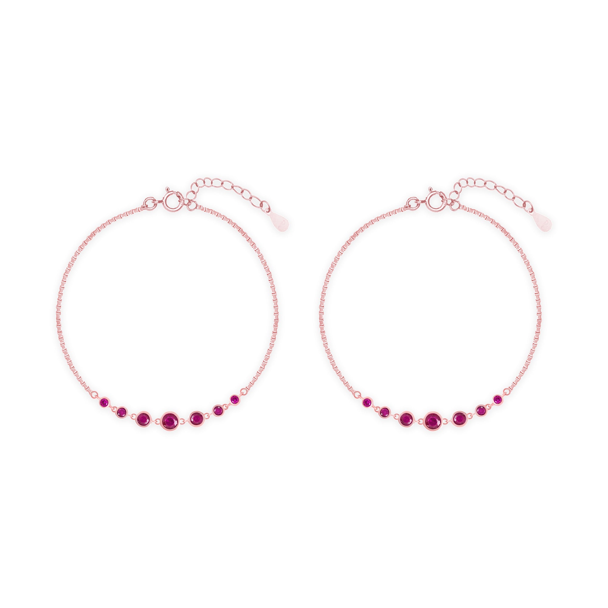 Crimson Silver Anklet