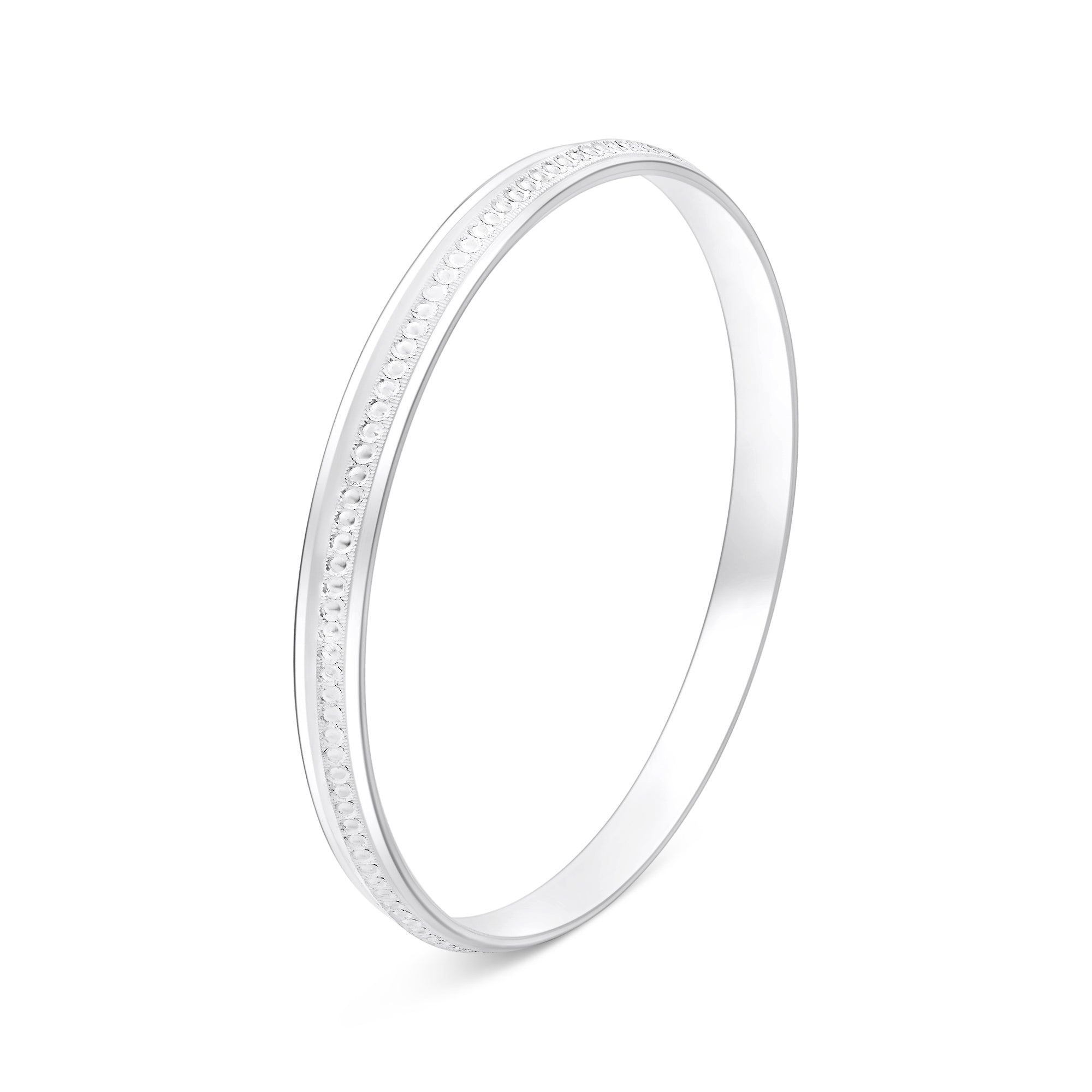 Silver Dotline Engraved Kada