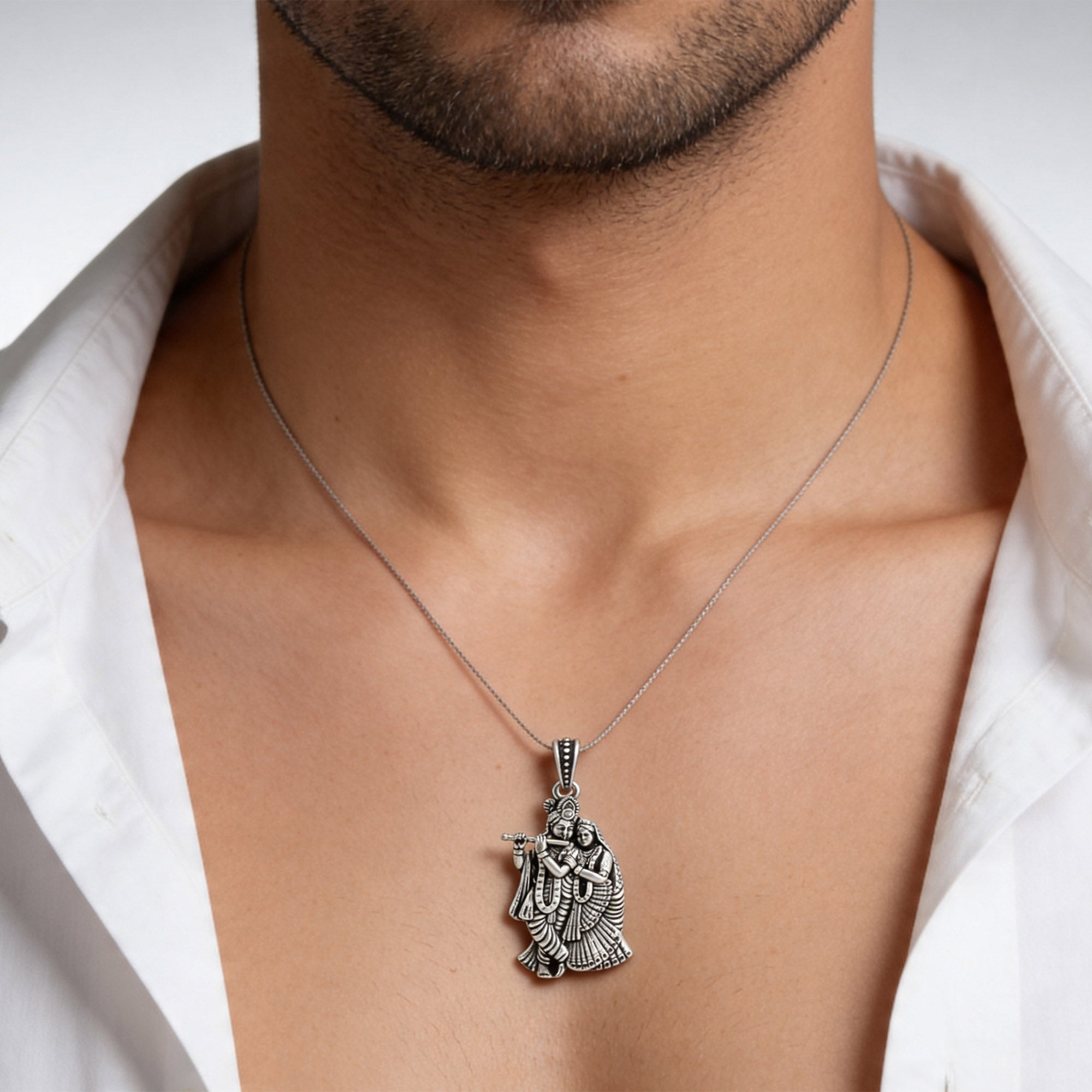 Radha Krishna Divine Pendant