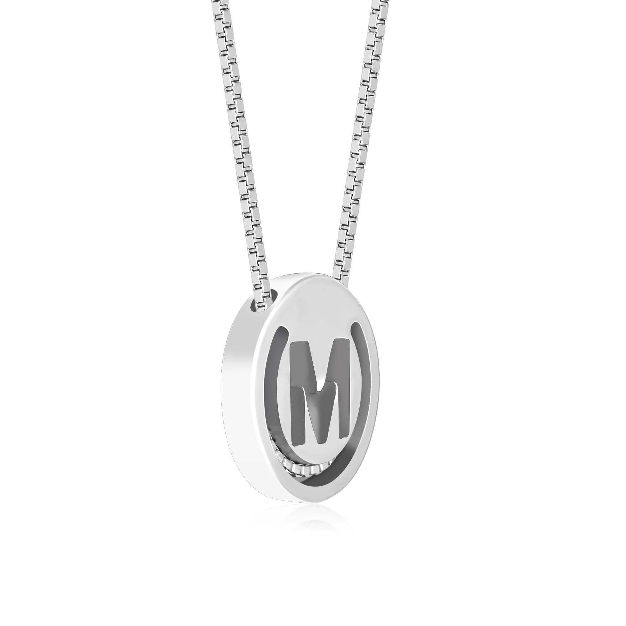Circular Initial 'M' Necklace