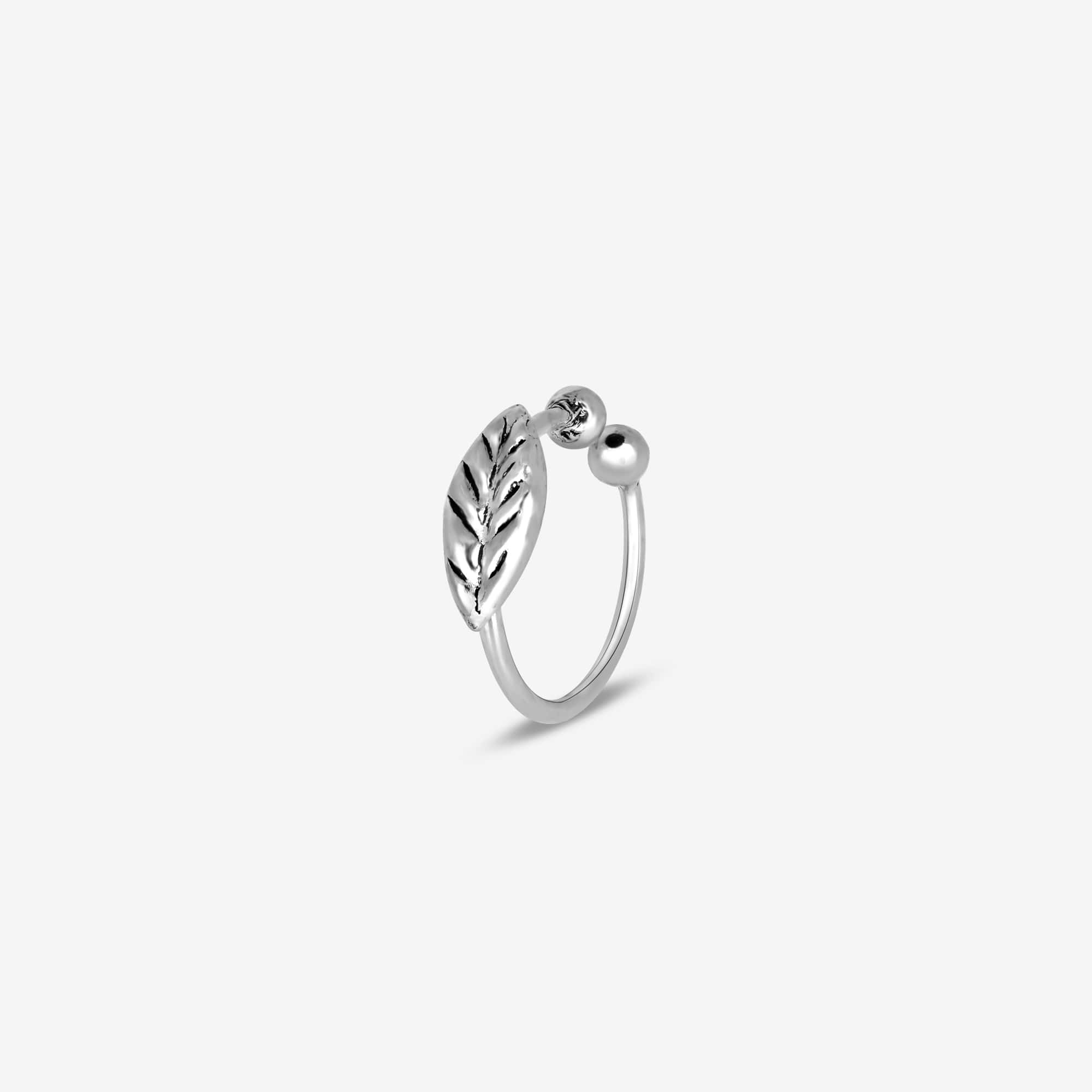 Leaf Motif Bead Nose Ring