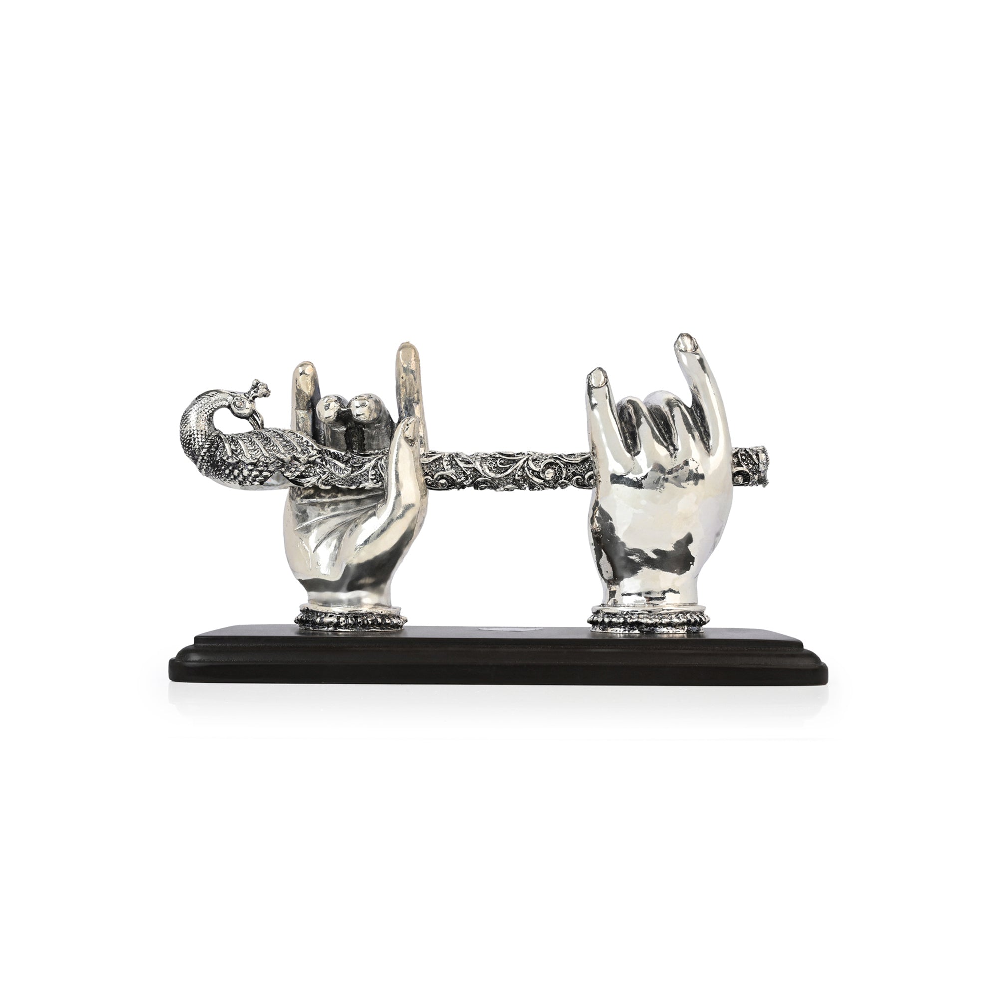 999 Silver Plated Krishna Bansuri Figurine