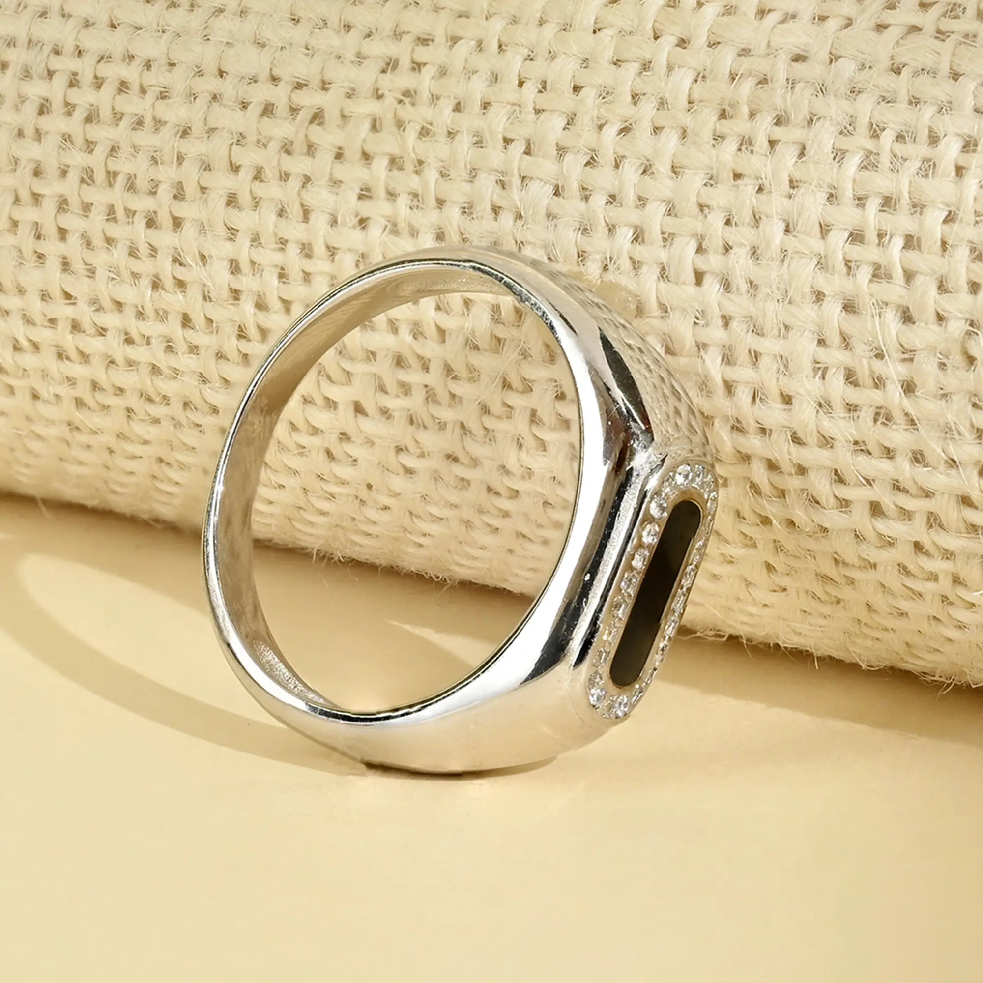 Black Enamel Men's Ring
