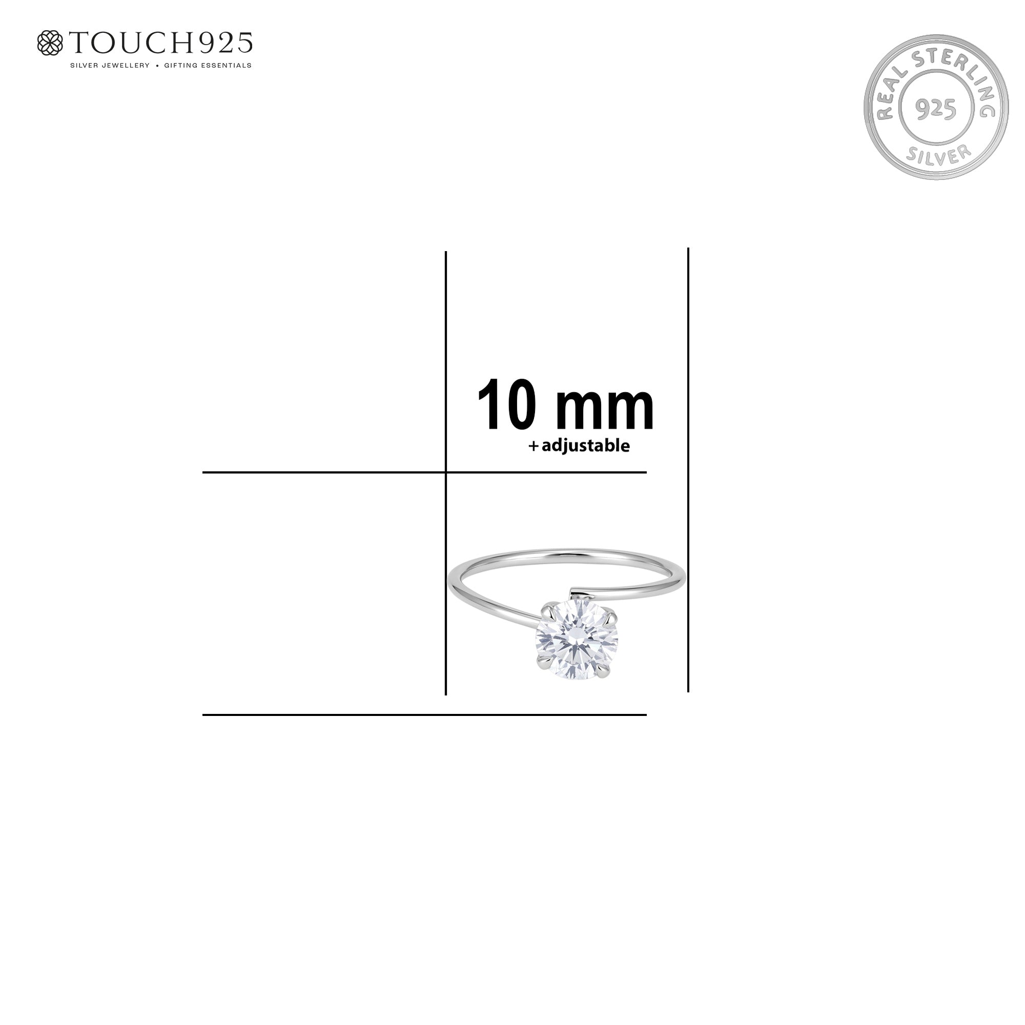 Classic Solitaire Zircon Helix Hoop
