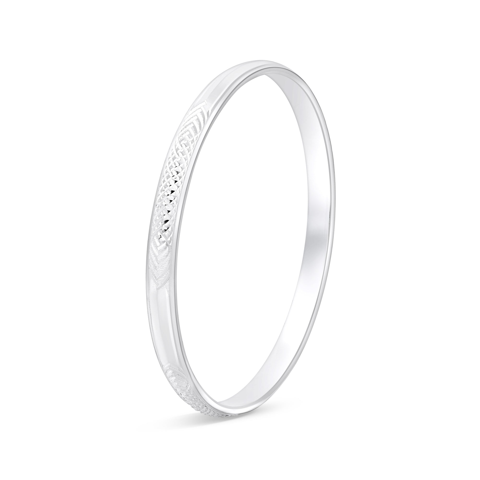 Silver Woven Engrave Kada