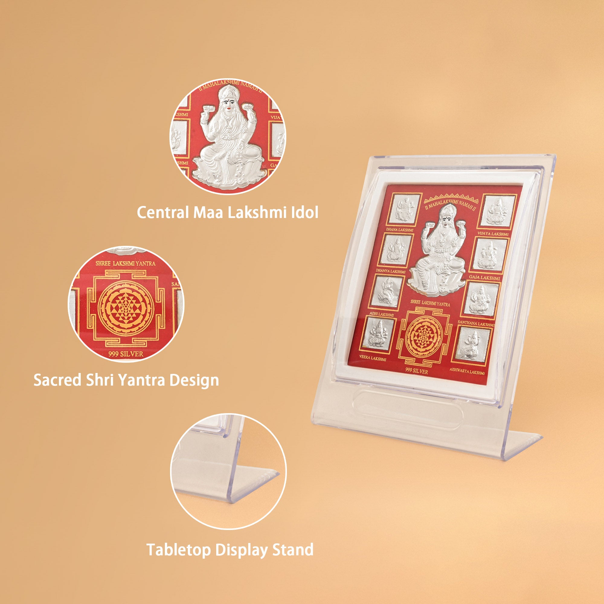 999 Silver Ashta Lakshmi Yantra Frame