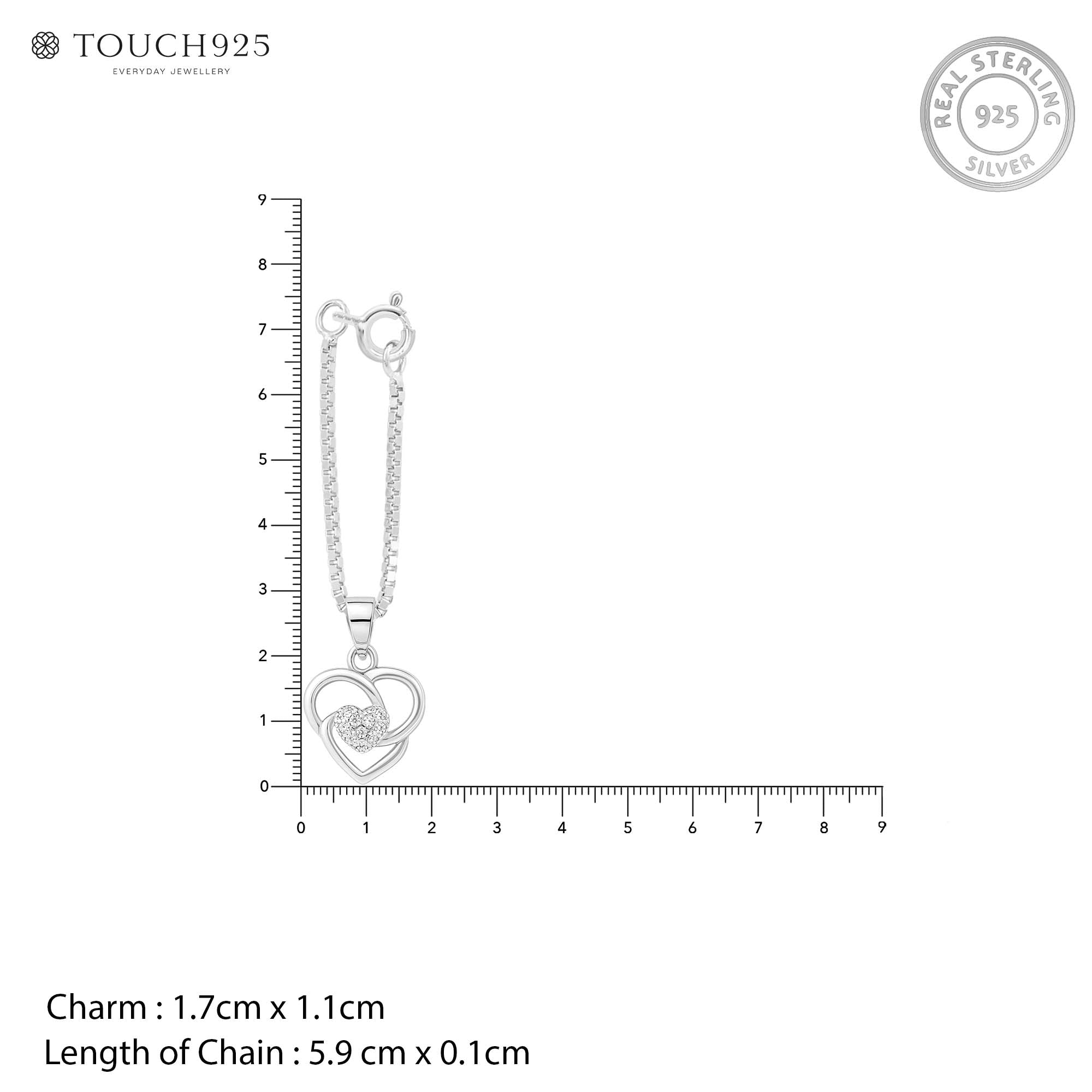 Interlocked Heart Charm