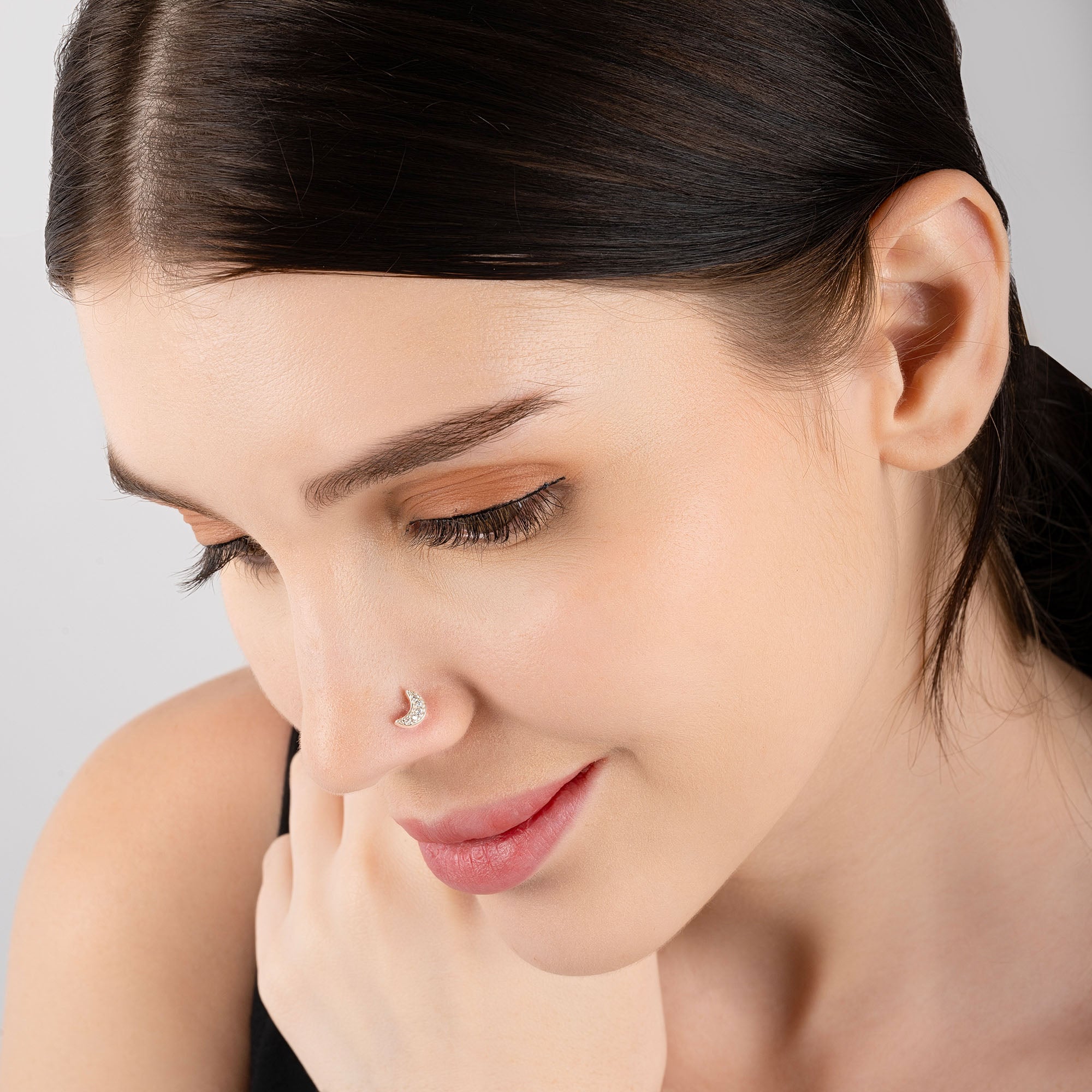 Crescent Glow Nose Pin