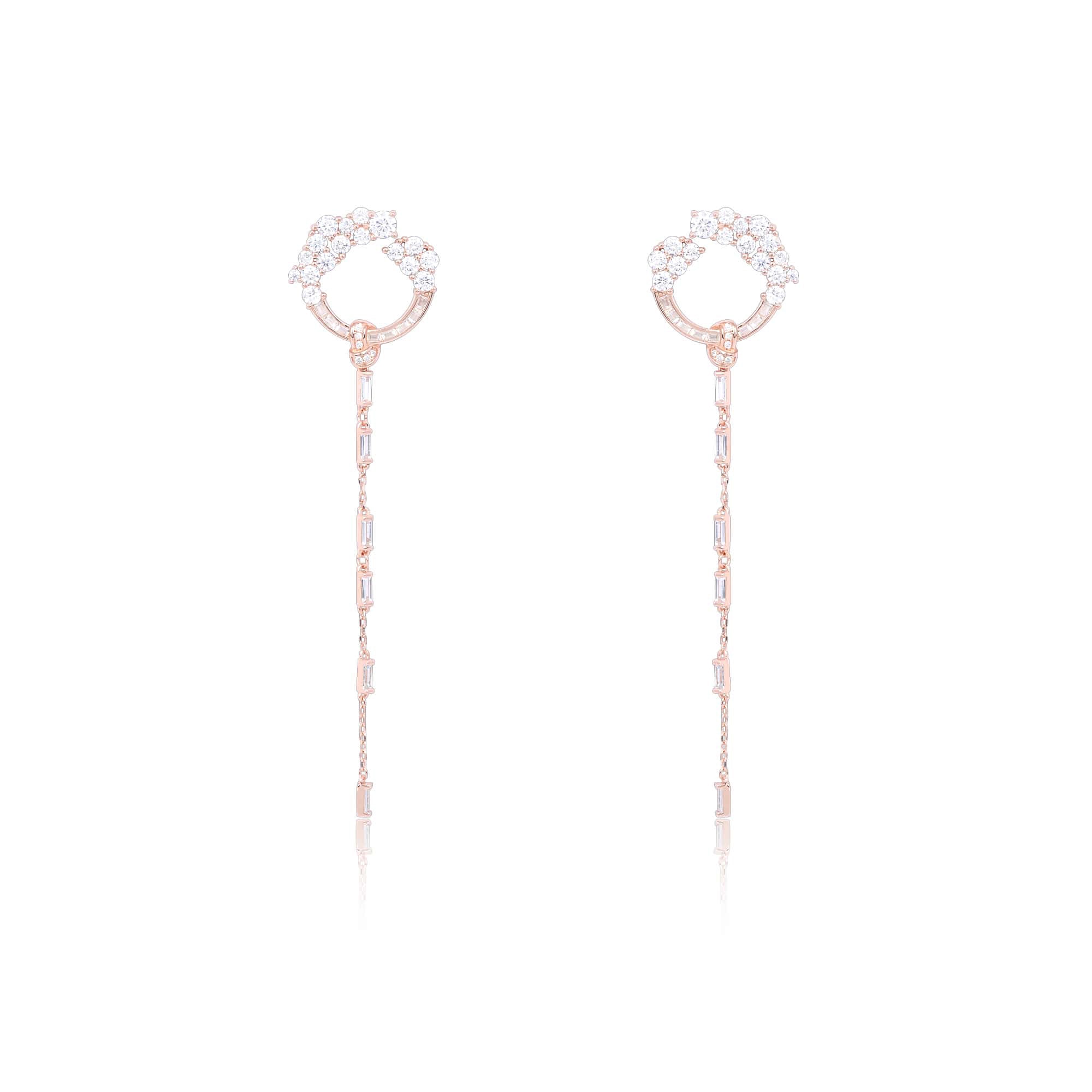Rose Gold Circular Sleek CZ Dangler
