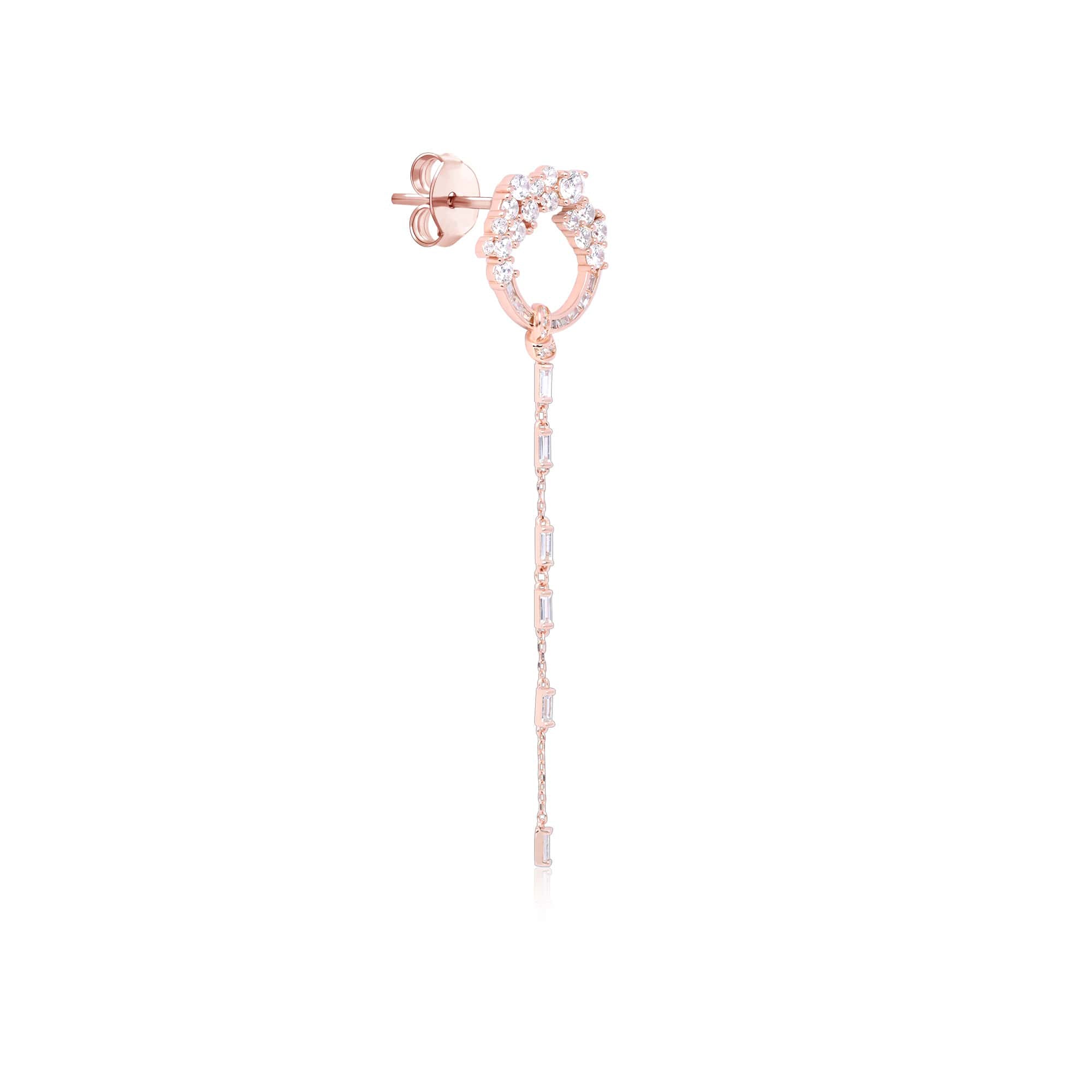 Rose Gold Circular Sleek CZ Dangler