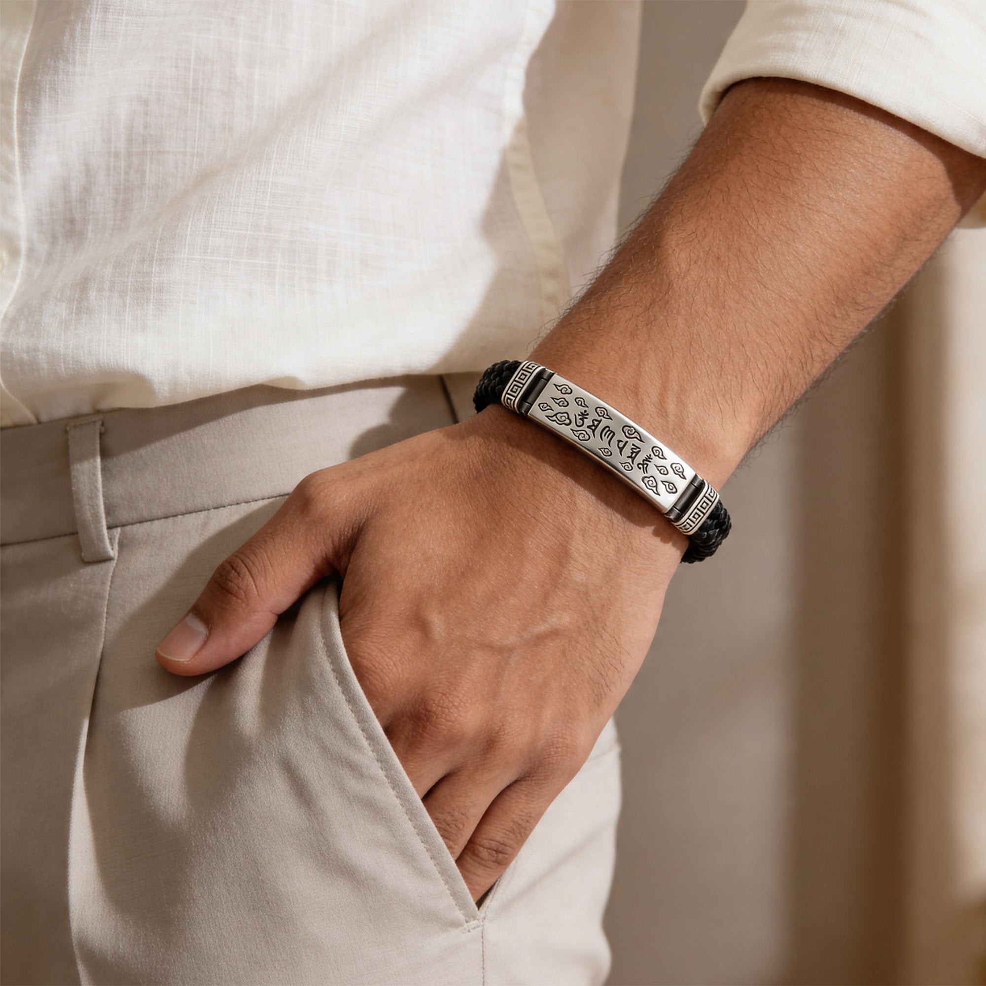 Mantra Braided Mens Kada