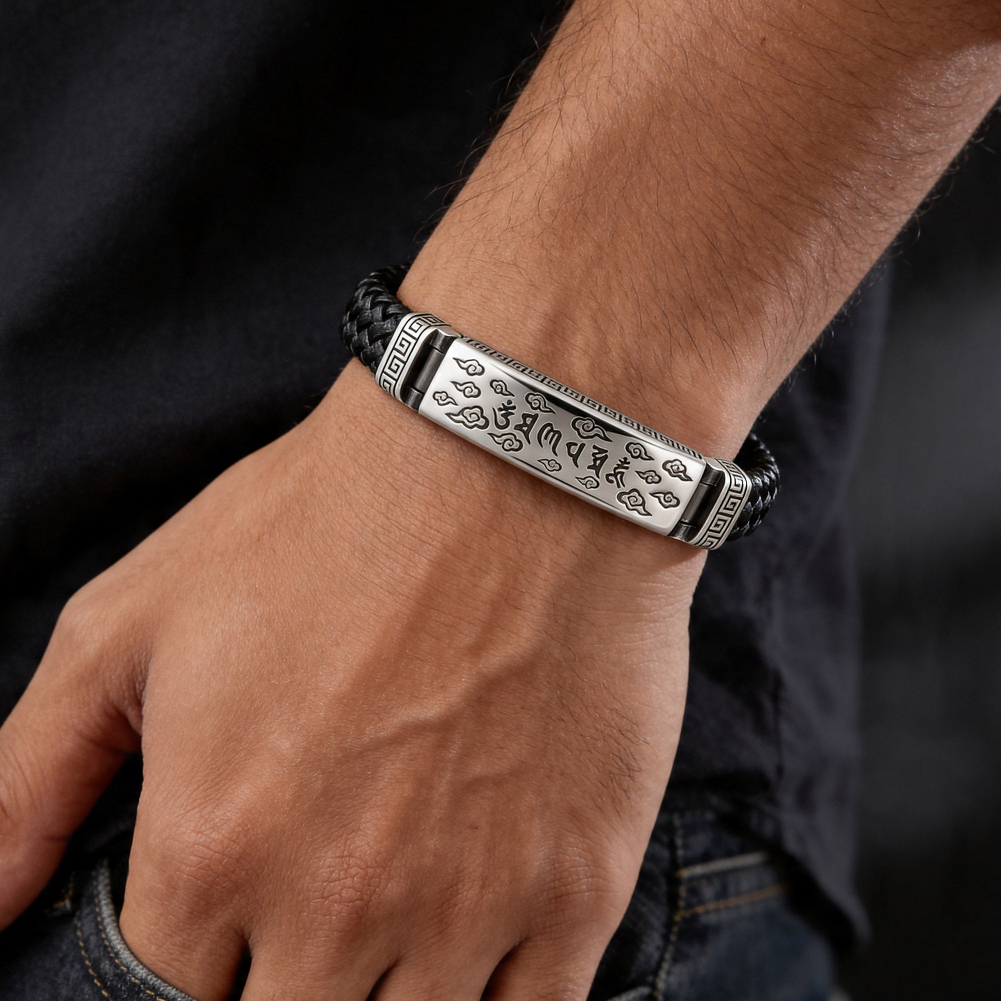 Mantra Braided Mens Kada
