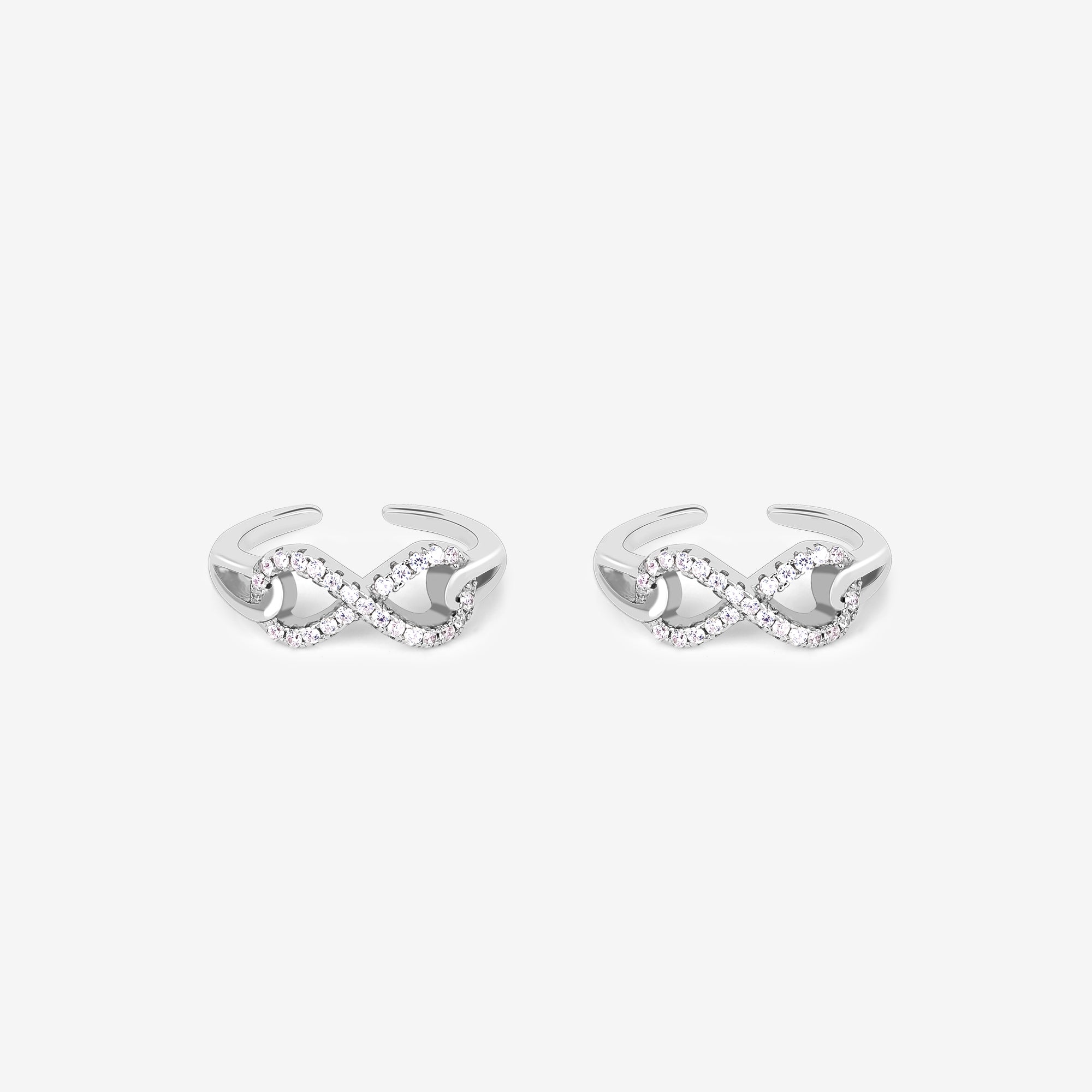 Stone Infinity Toe Rings