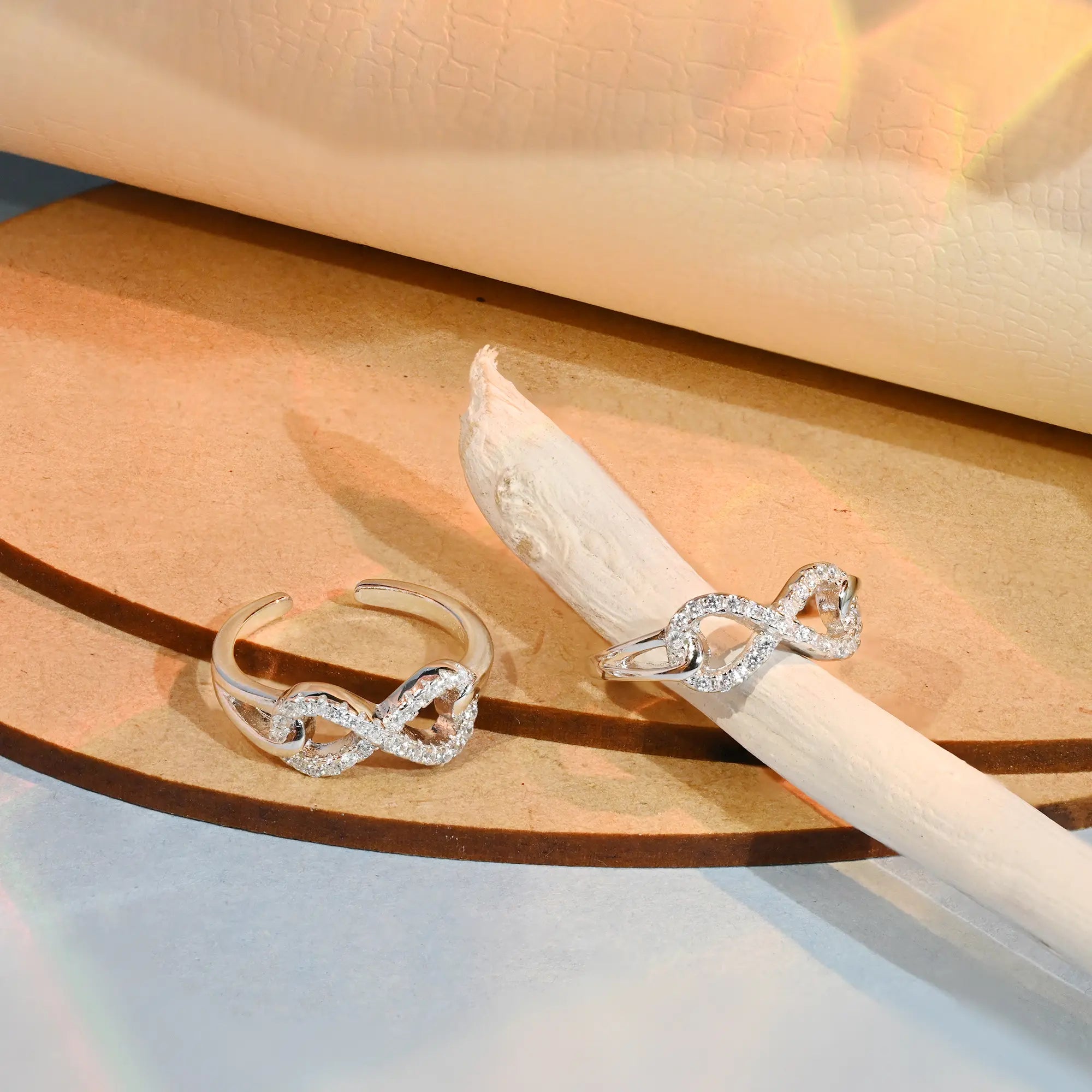 Stone Infinity Toe Rings