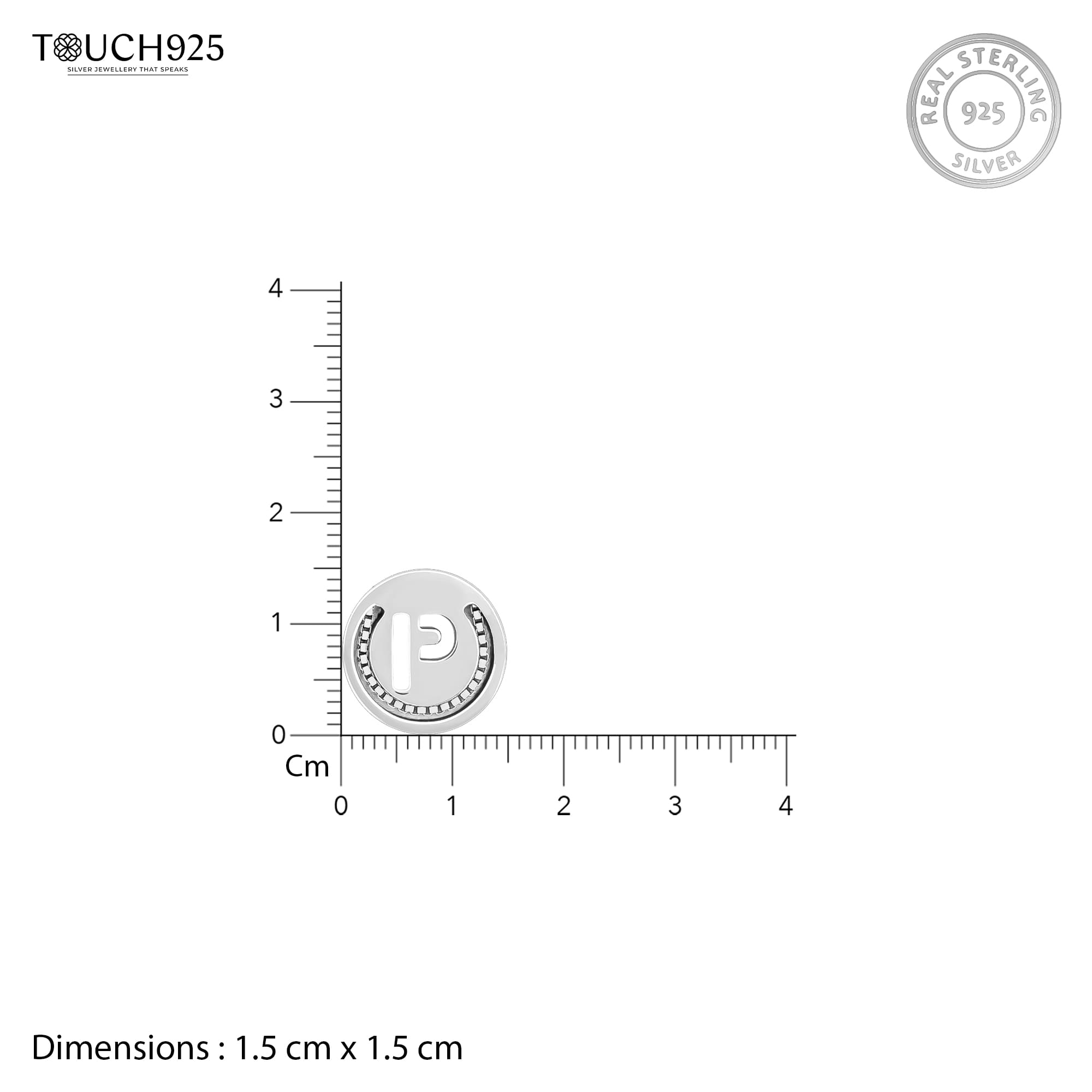 Circular Initial 'P' Necklace