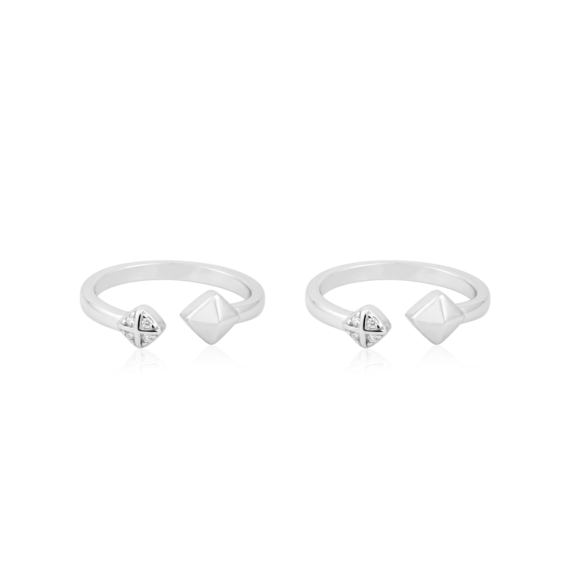 Twin Floral Cluster Open Toe Ring