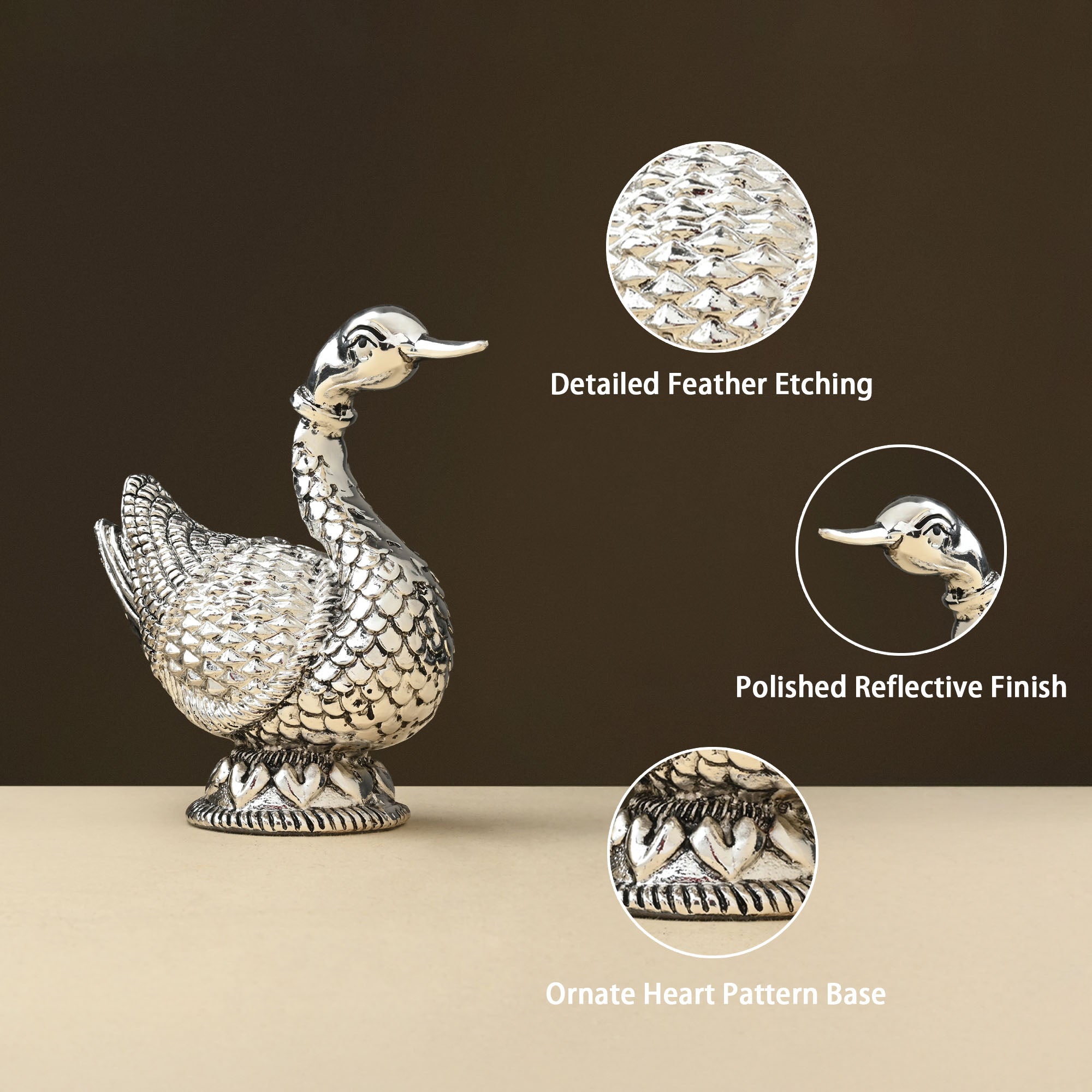 999 Silver Duck Pair Showpiece