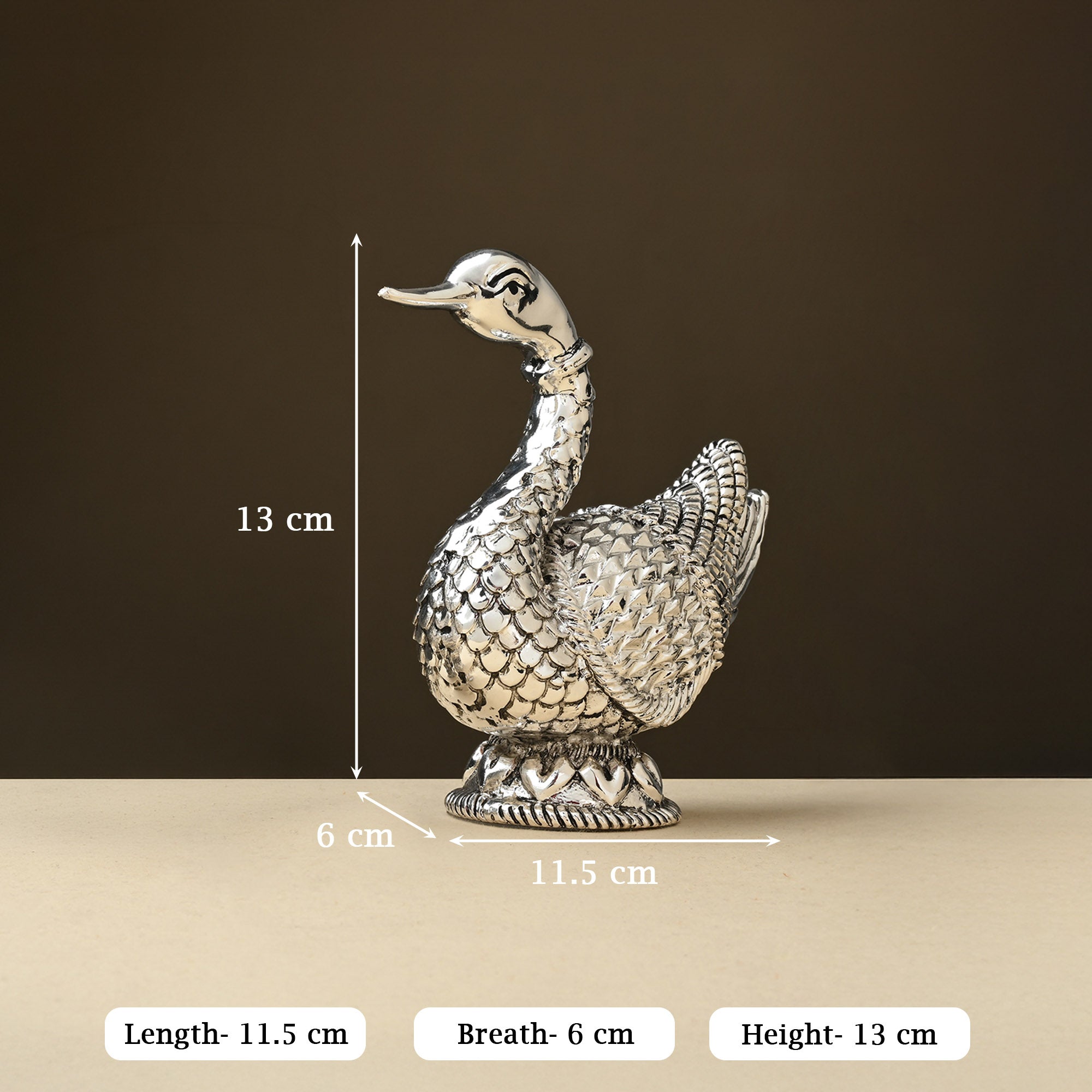 999 Silver Duck Pair Showpiece