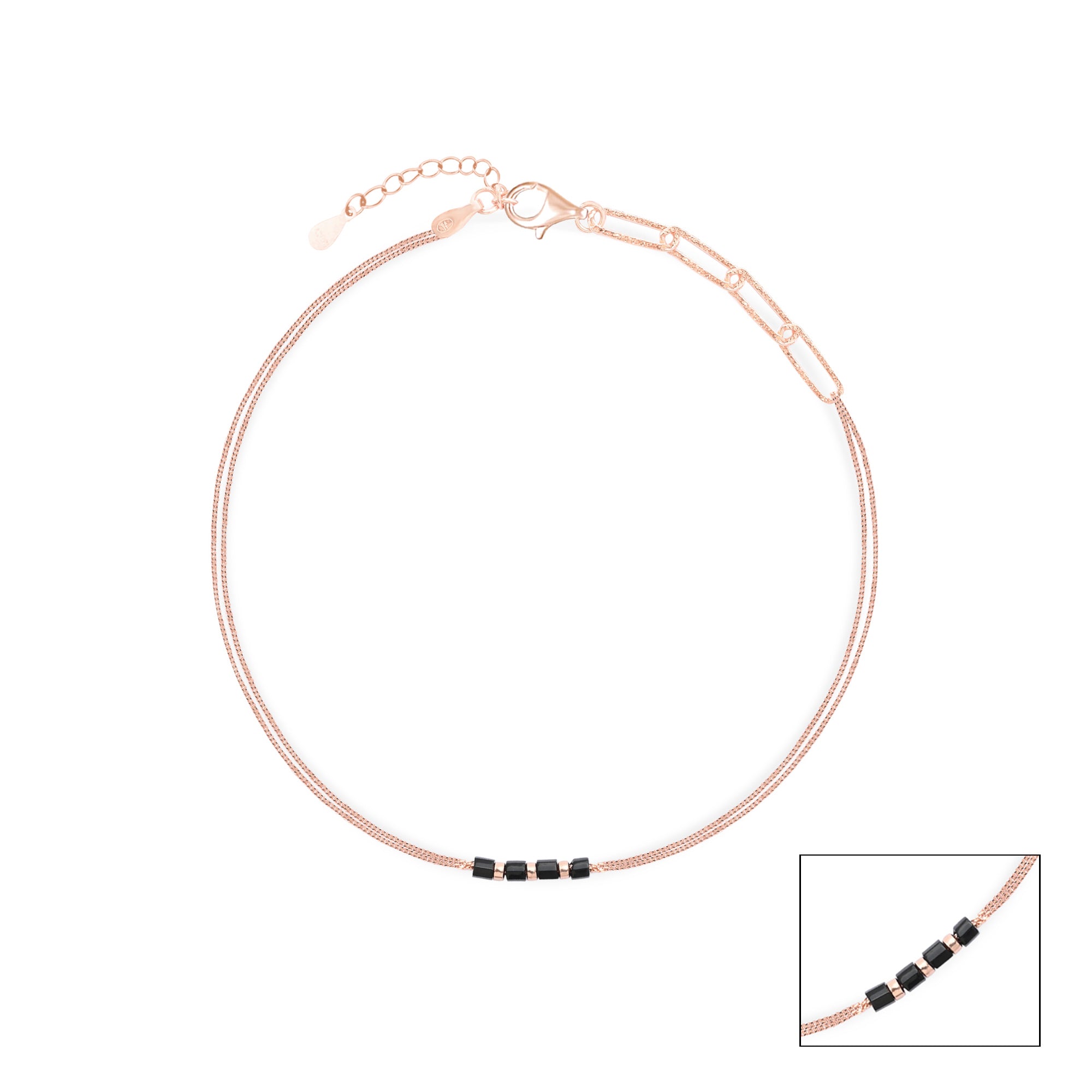 Cube Link Silver Anklet