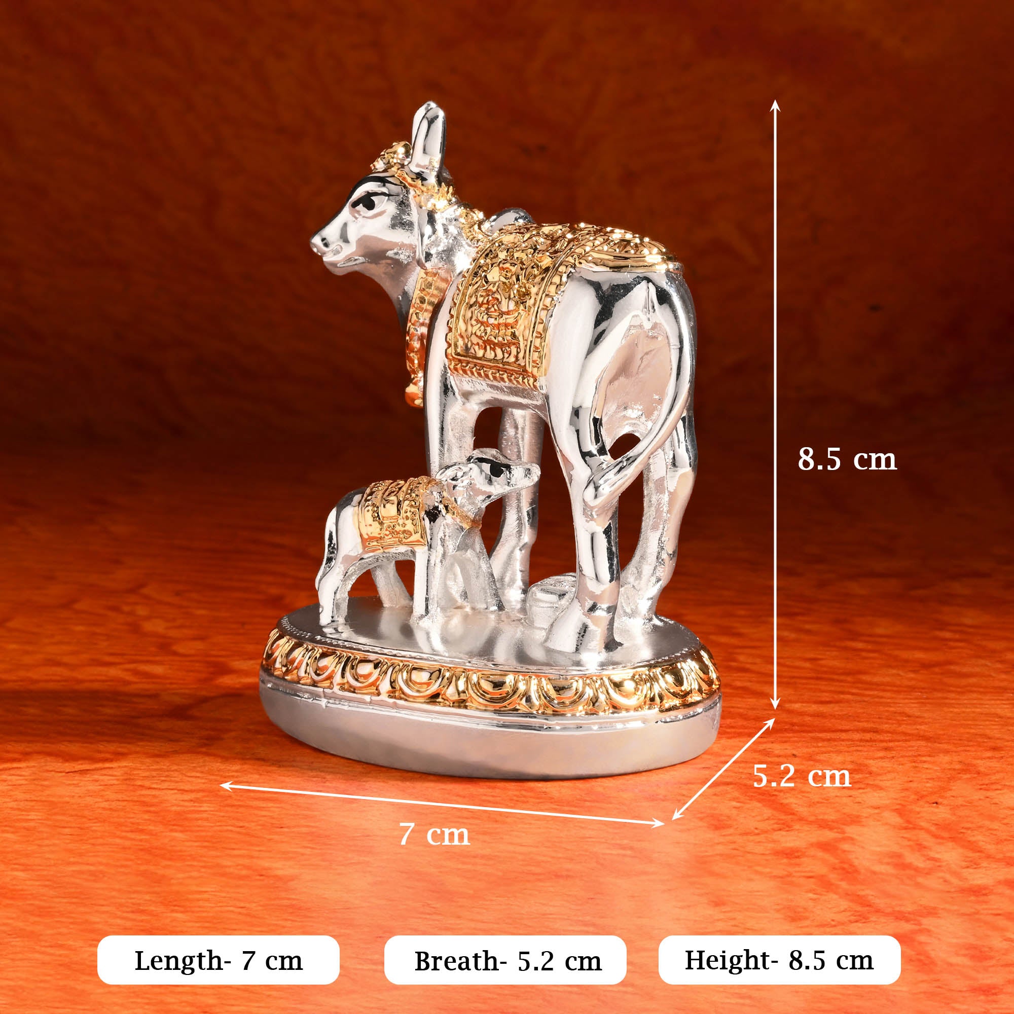 999 Silver Kamdhenu Idol