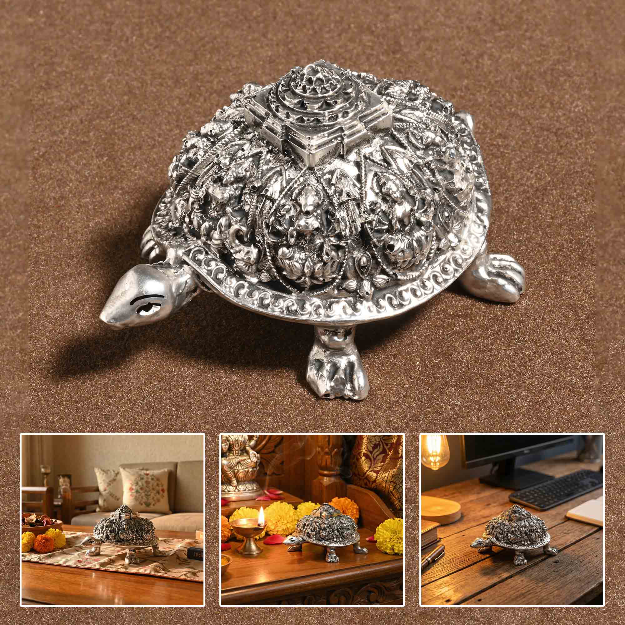 999 Silver Plated Ashtalakshmi Tortoise