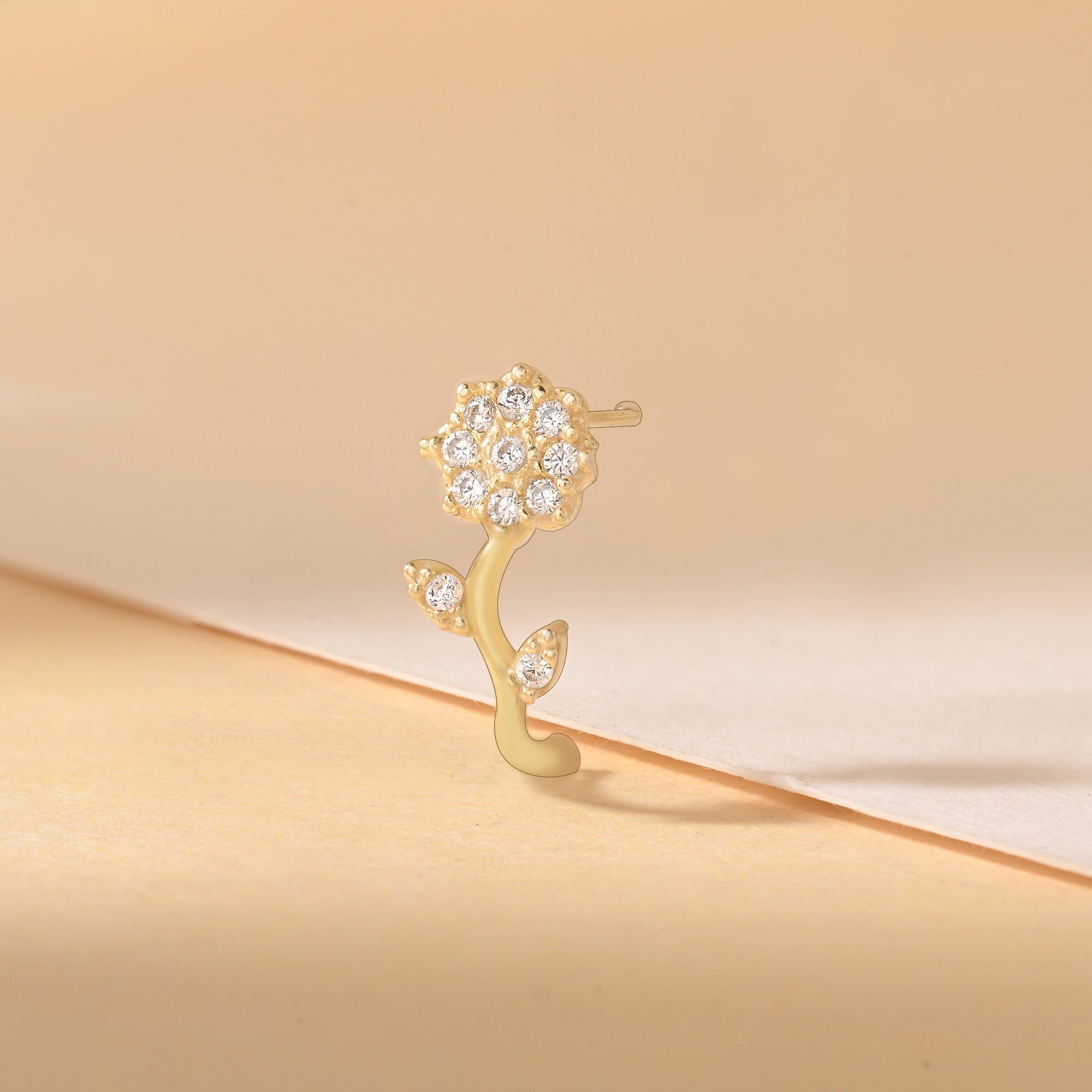 Floral CZ Spark Nose Pin