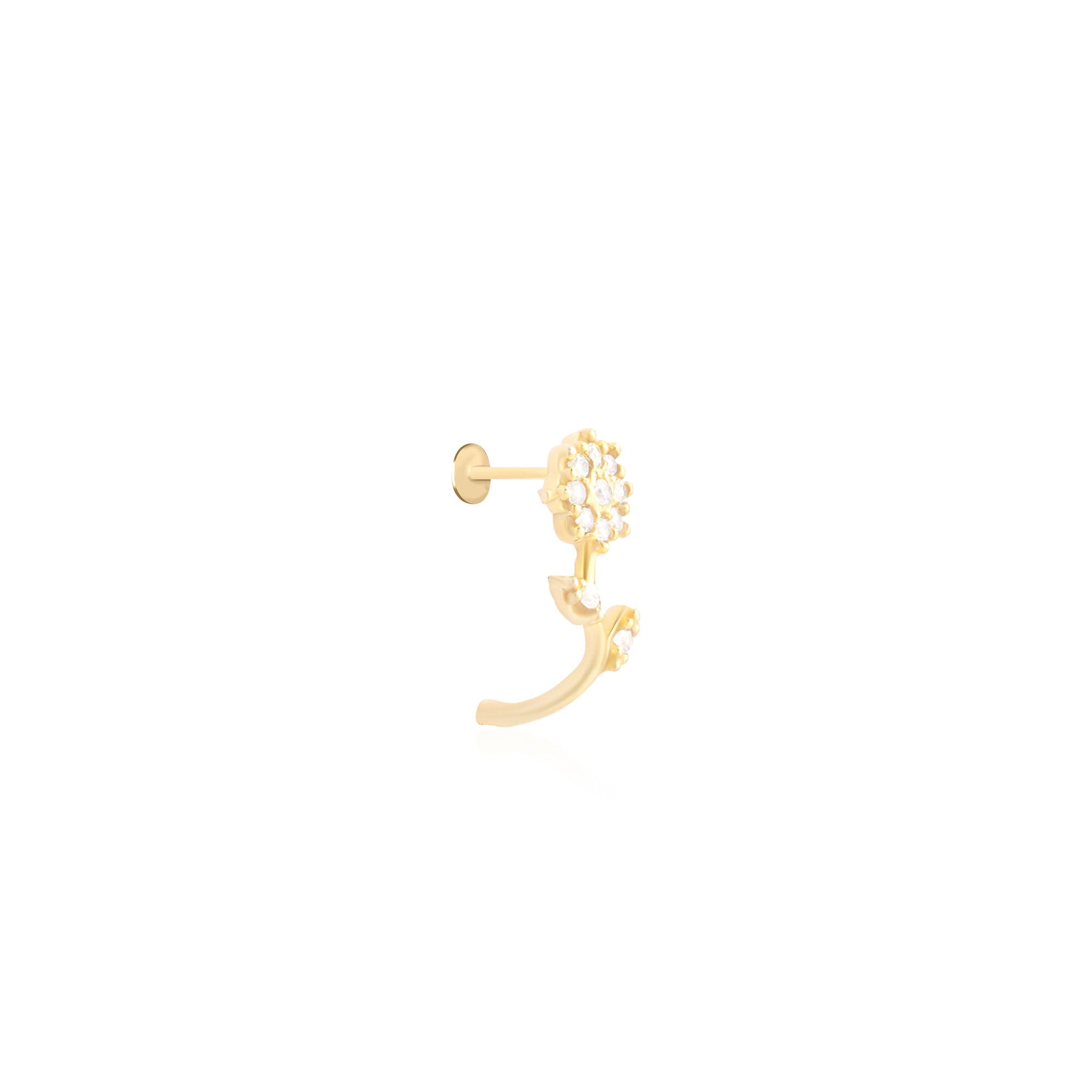Floral CZ Spark Nose Pin
