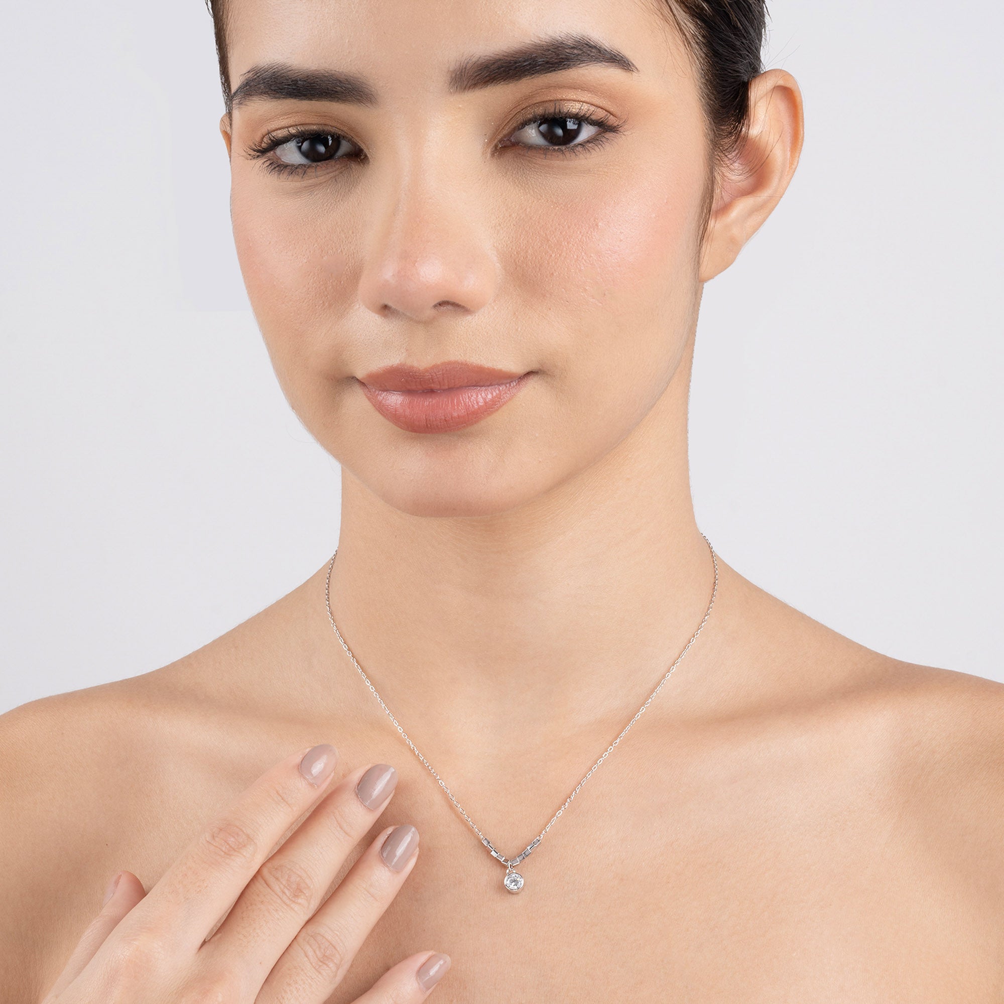 Circular Drop Charm Necklace