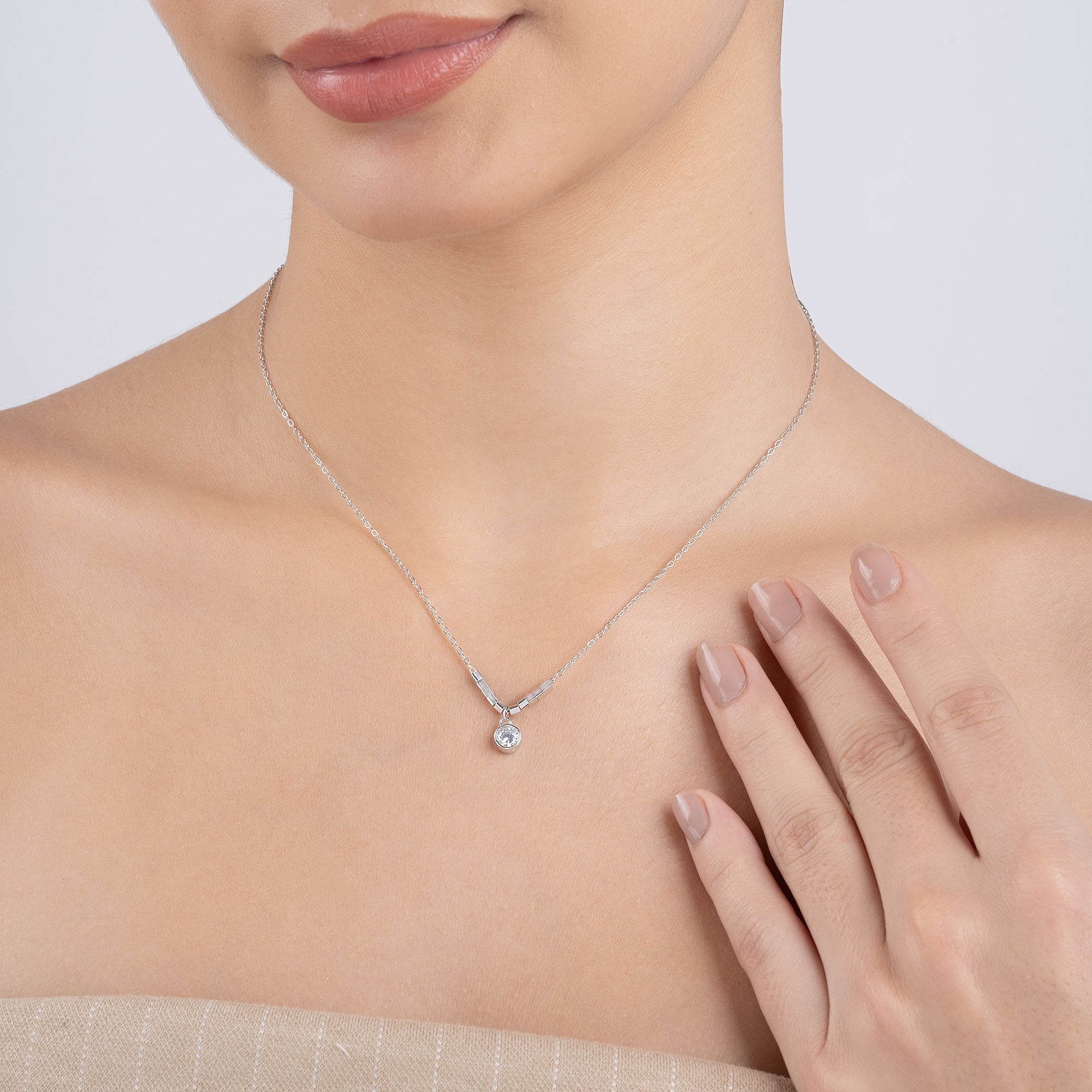 Circular Drop Charm Necklace