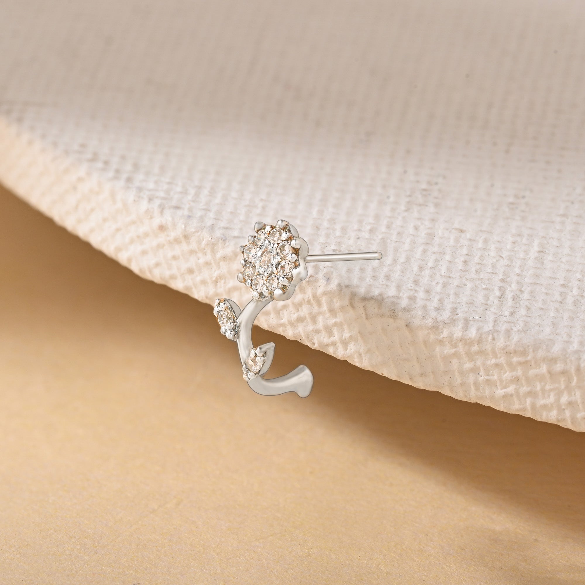 Floral CZ Spark Nose Pin
