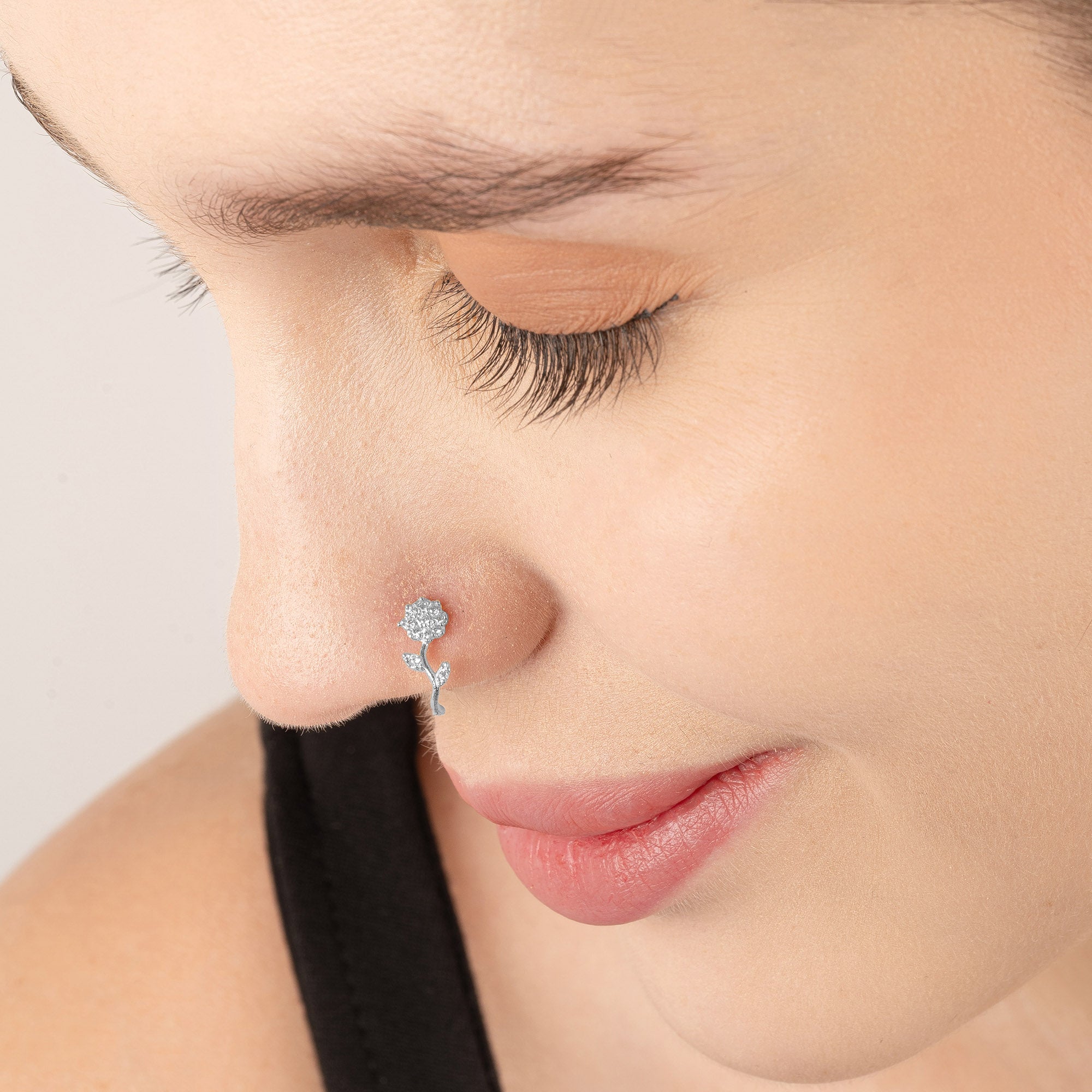 Floral CZ Spark Nose Pin