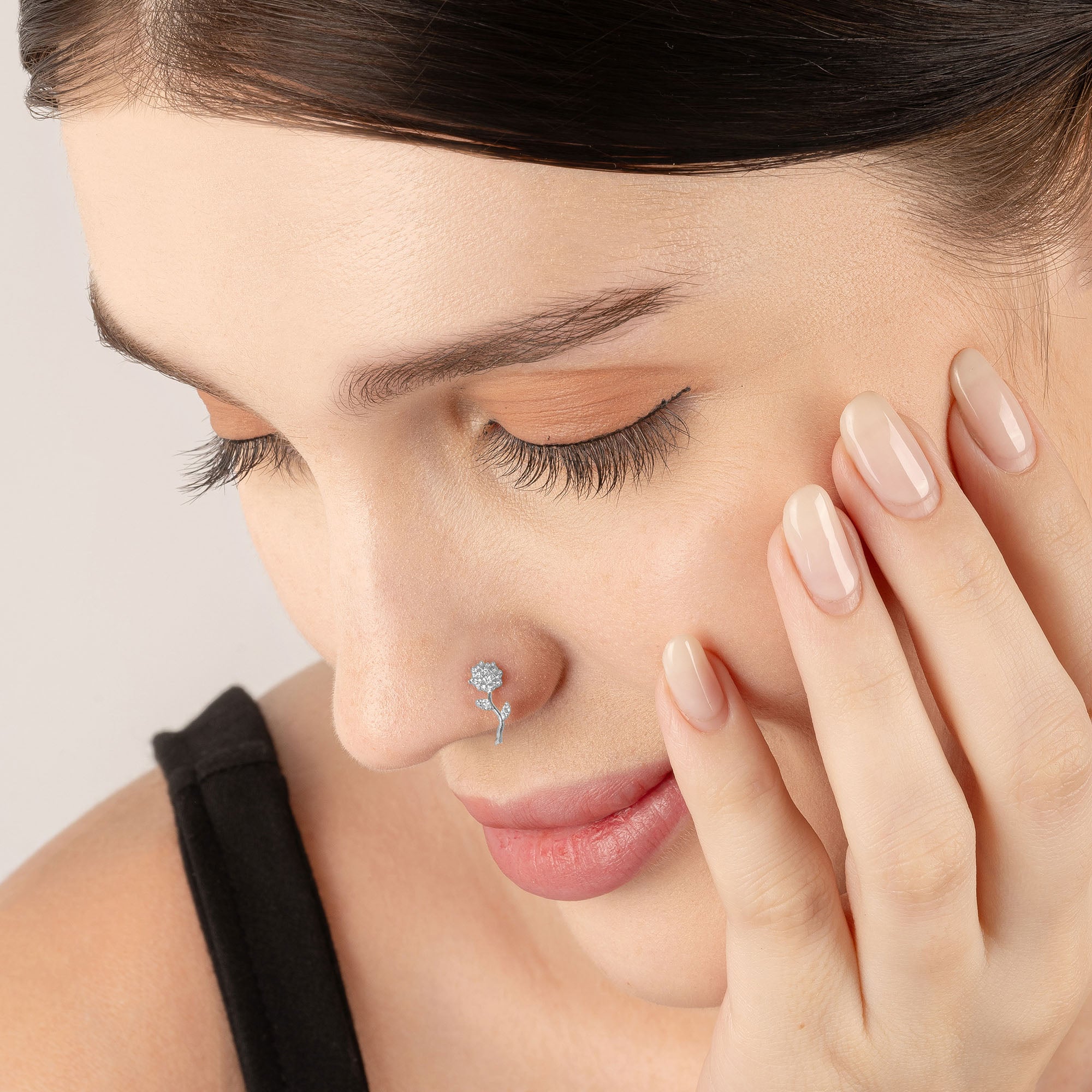 Floral CZ Spark Nose Pin