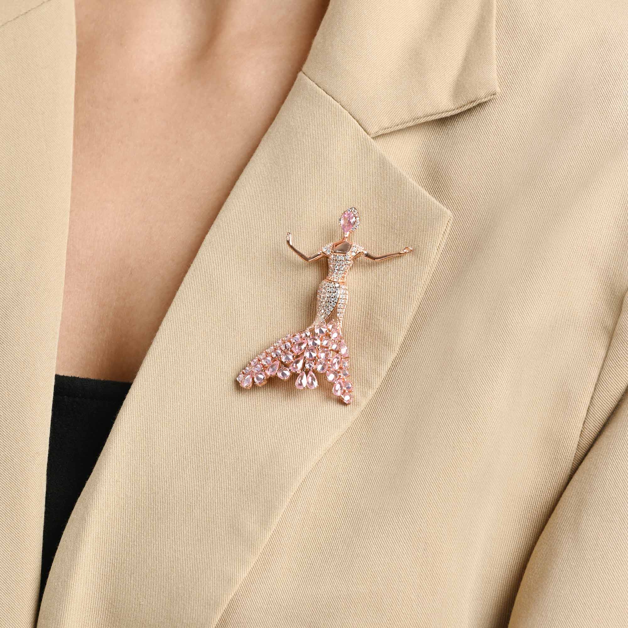 Ballerina Silver Brooch