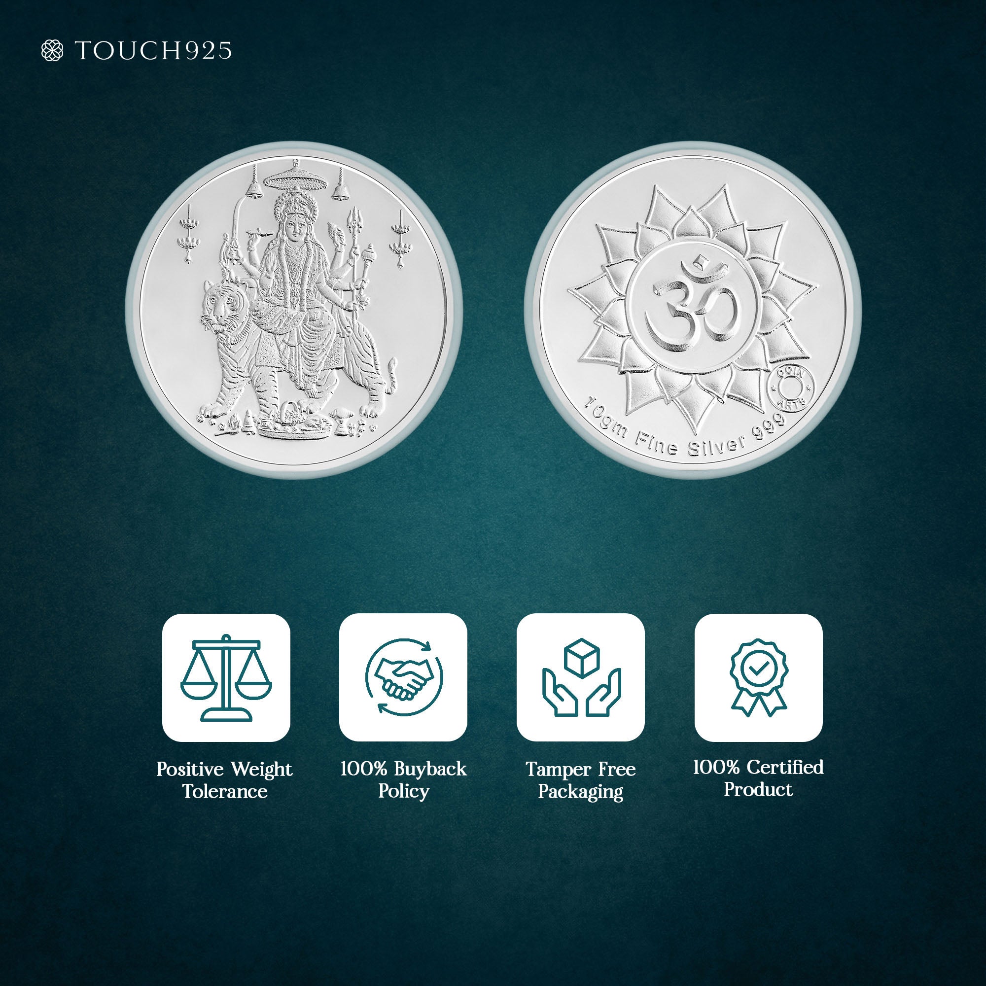 10g Durga Maa Pure 999 Silver Coin
