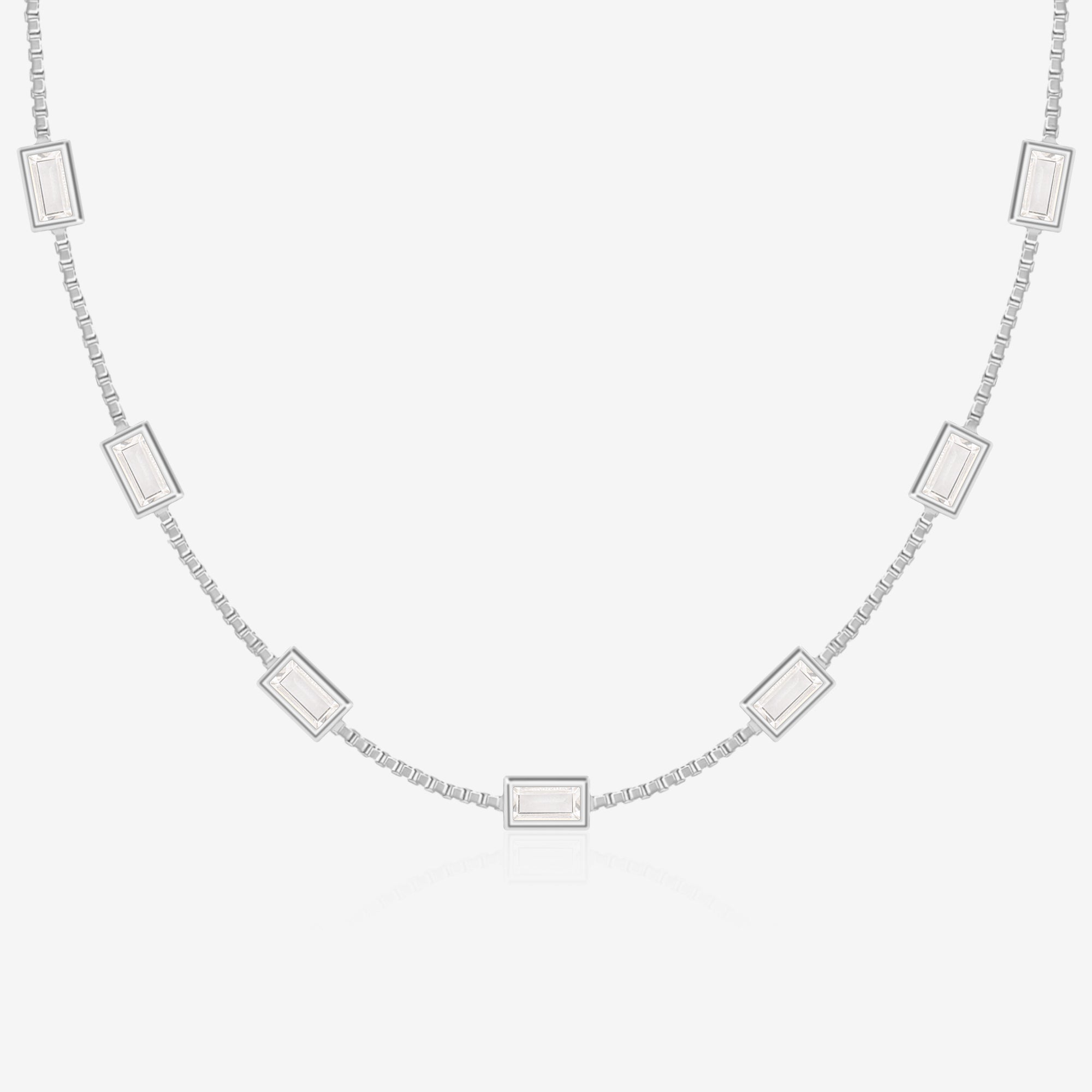 Rectangular Stone Link Chain