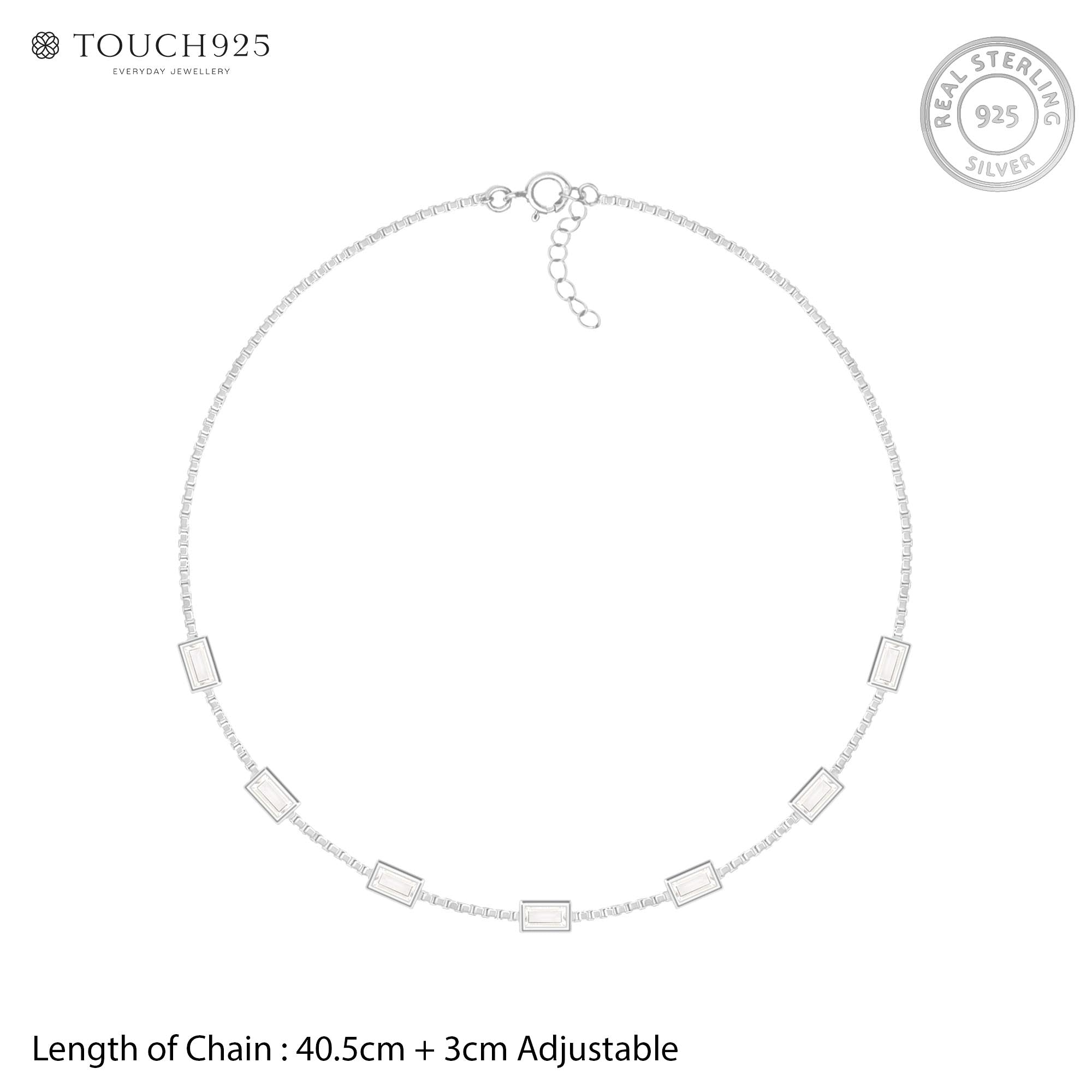 Rectangular Stone Link Chain