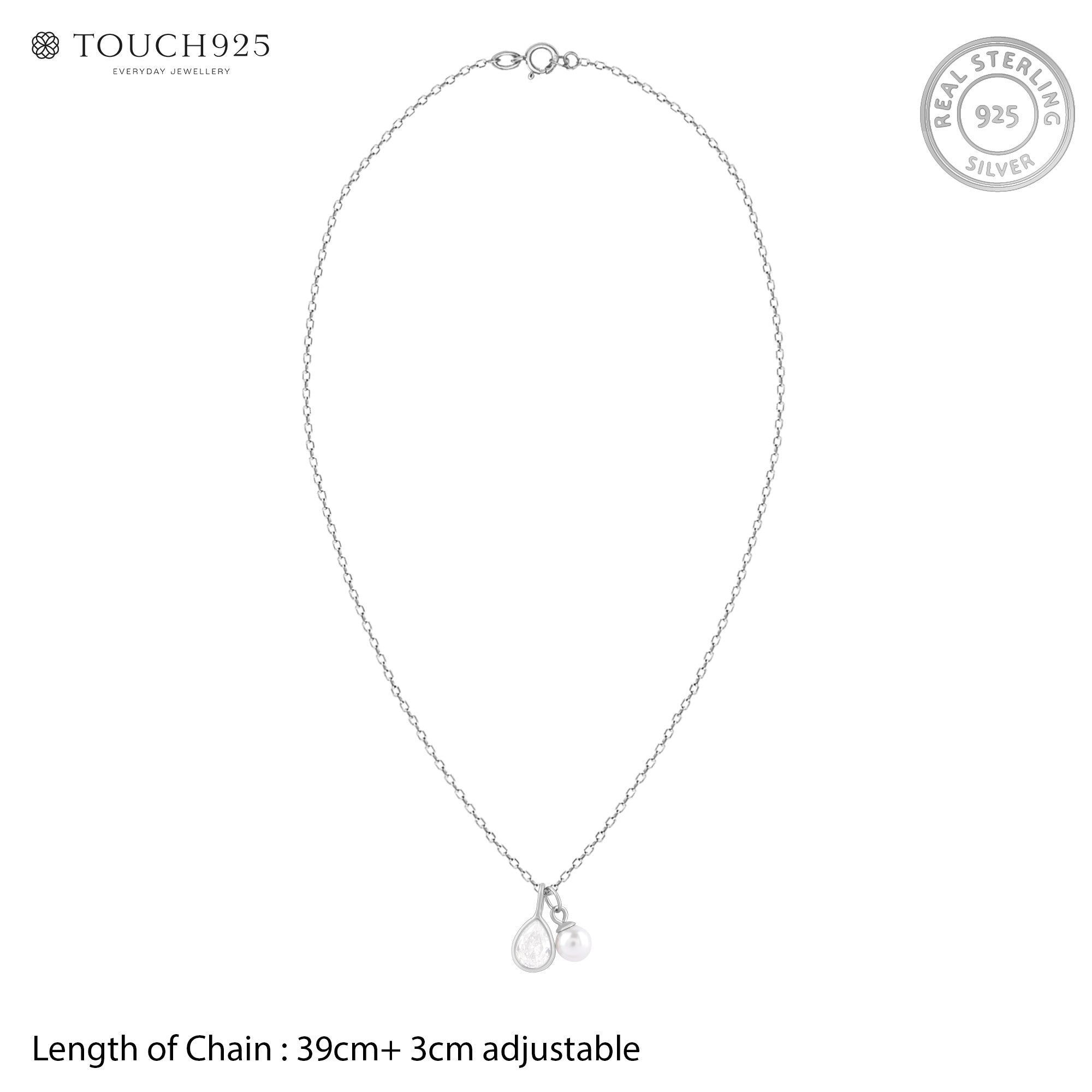 Teardrop Pearl Charm Chain