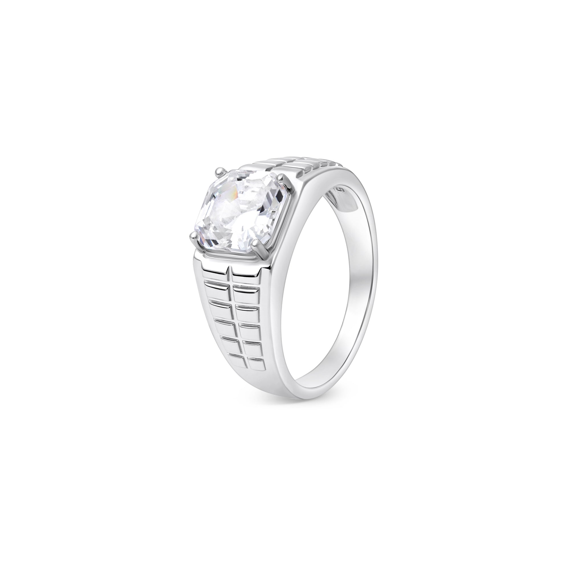 Matrix Cut Silver Ring