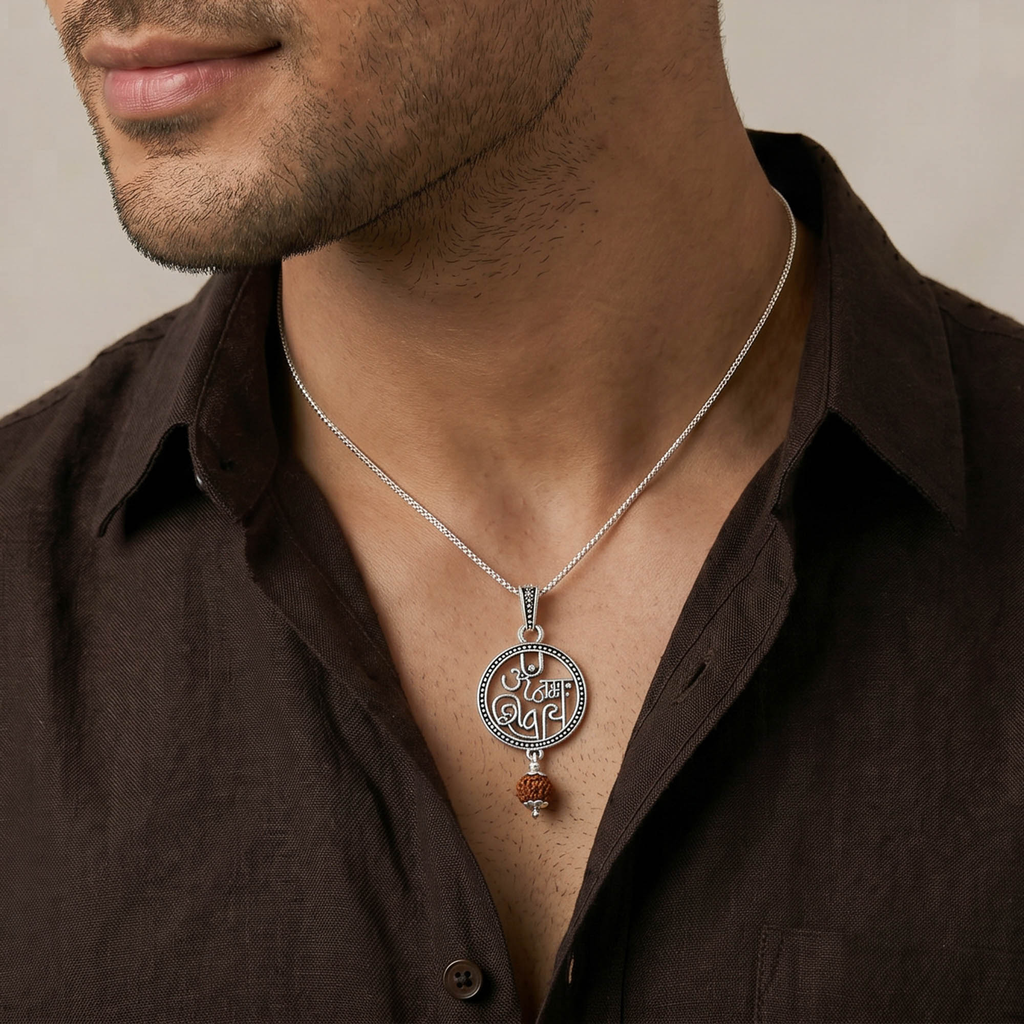 Om Namah Shivaya Silver Pendant