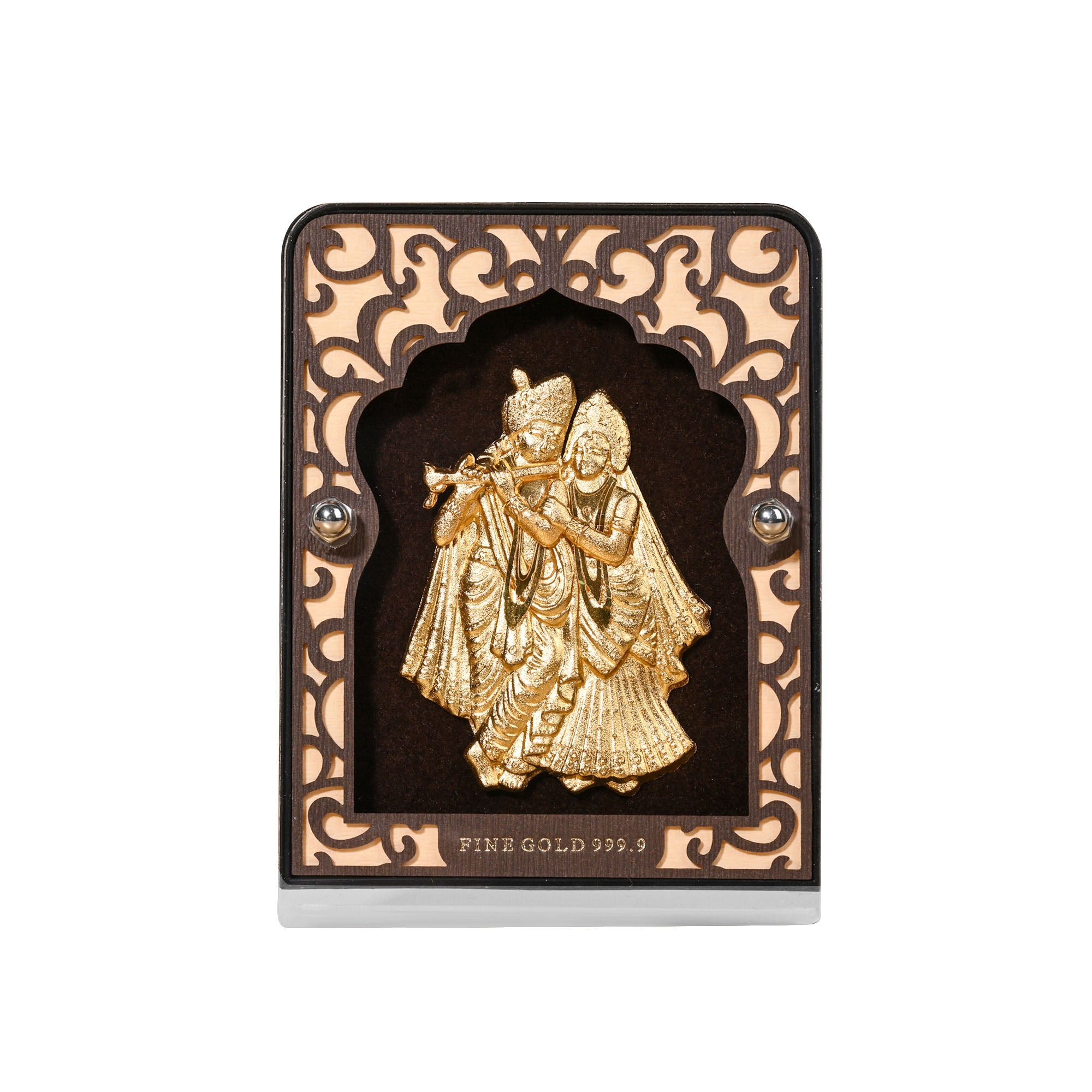 Gold Foil Radha Krishna Frame With Decorative Pen Gift Box