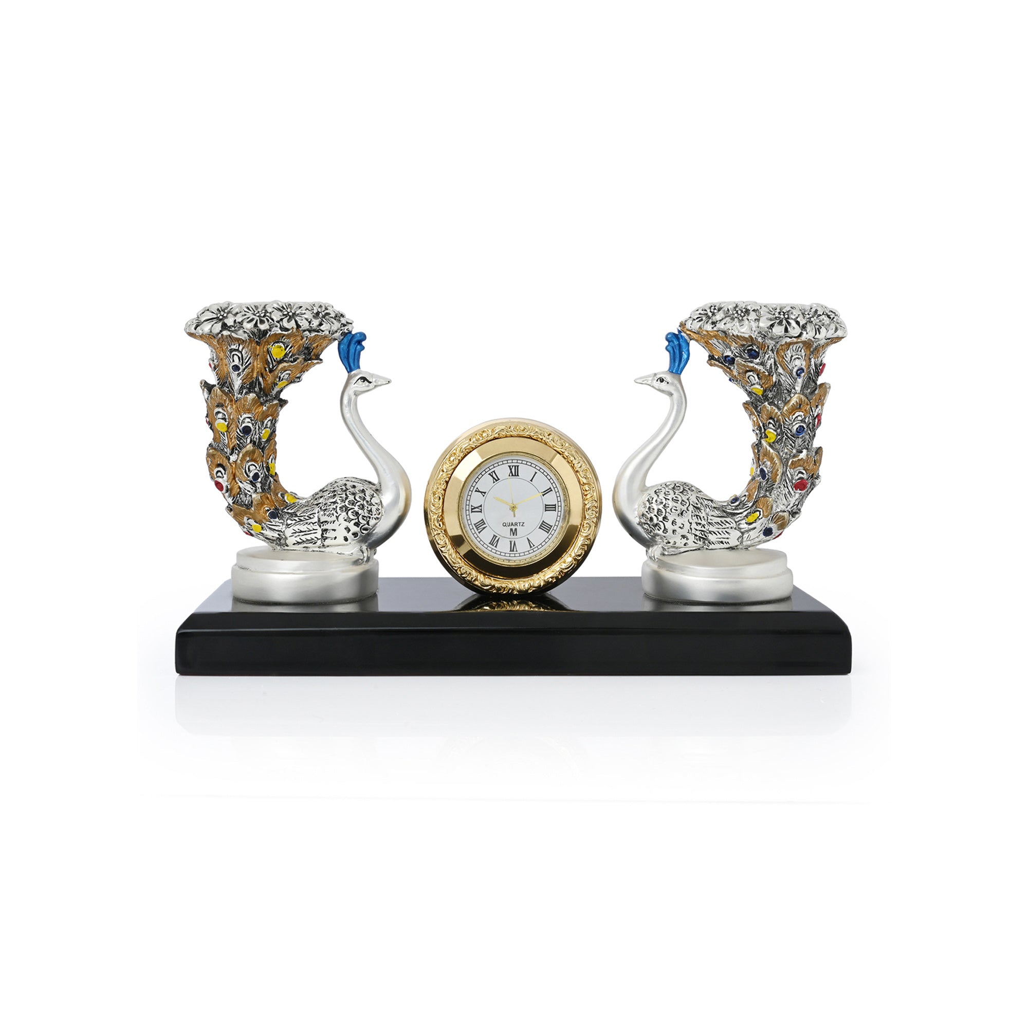 999 Silver Plated Peacock Candle Stand