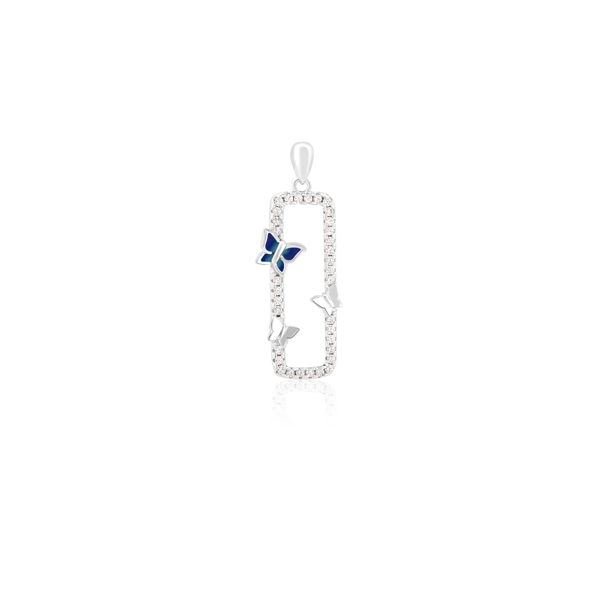 CZ Butterfly Pendant Set