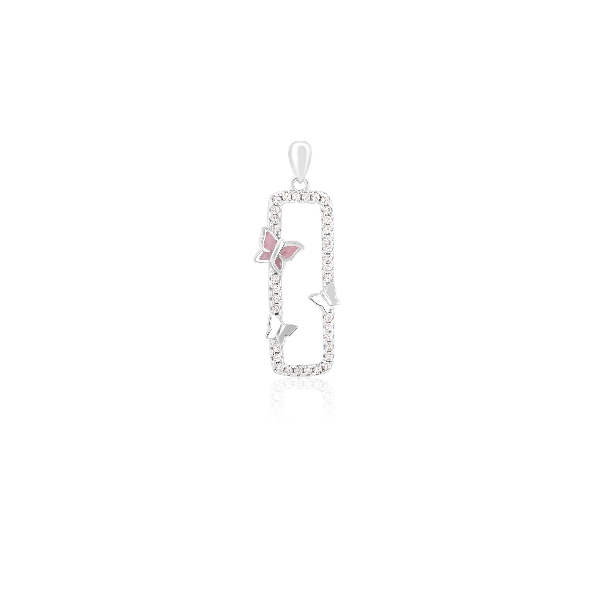 CZ Butterfly Pendant Set