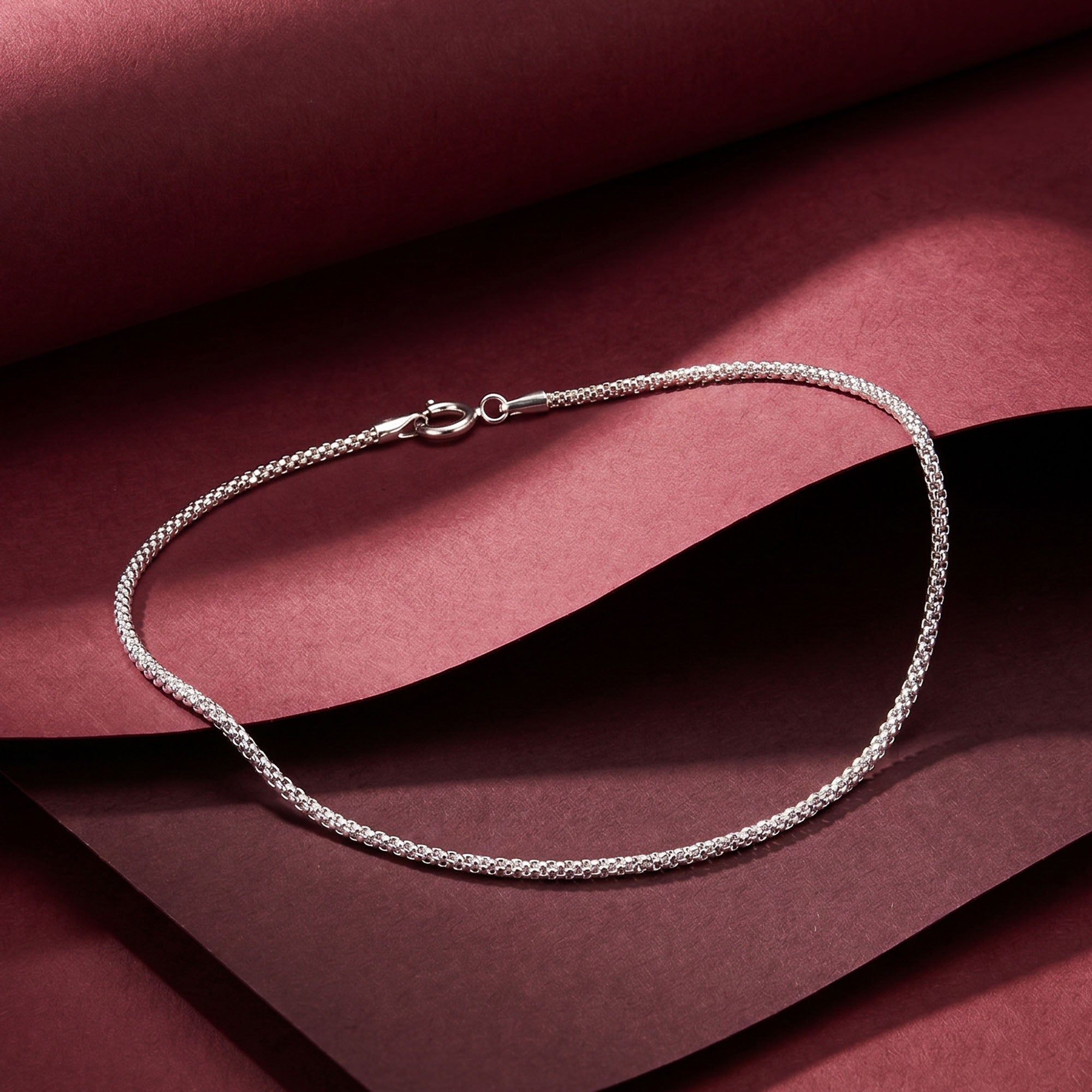 Minimalist Popcorn Chain Anklet