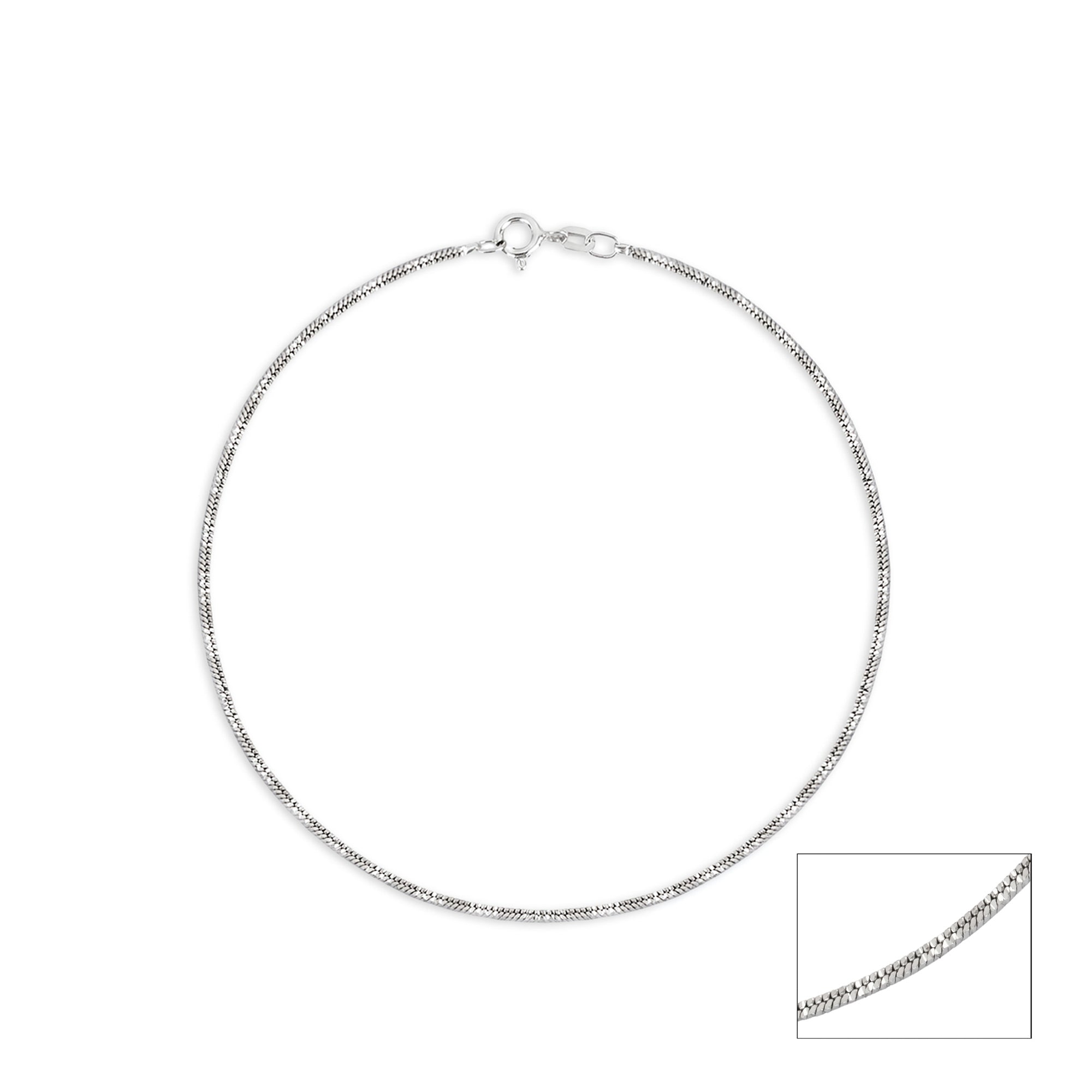 Diamond-Cut Structured Silver Anklet