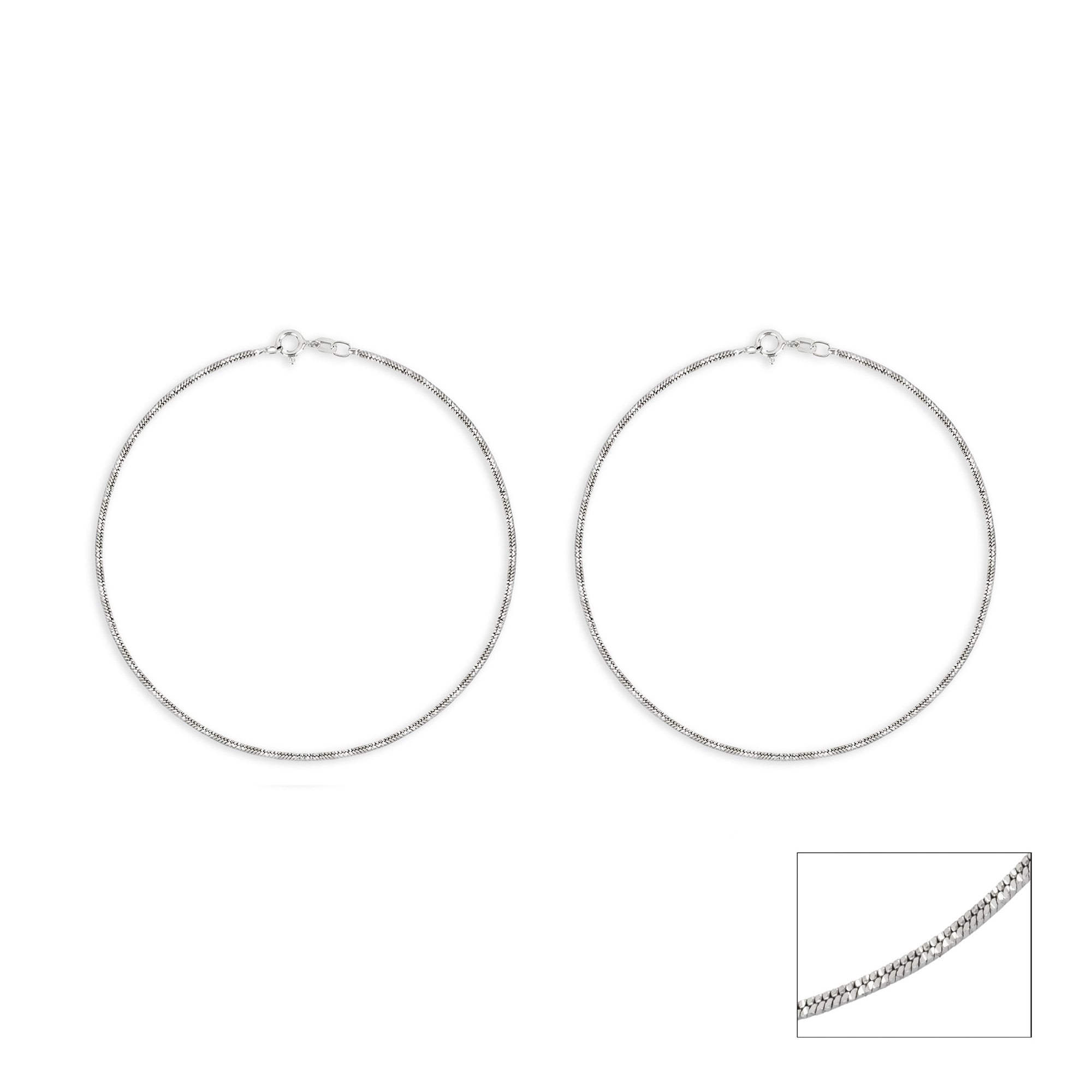 Diamond-Cut Structured Silver Anklet